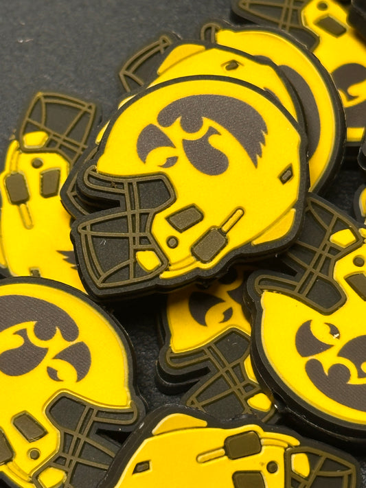 New! Iowa Hawkeyes focal beads/college ball/Focal Bead/ beadable pen/ Silicone  bead/ keychain bead / Football/