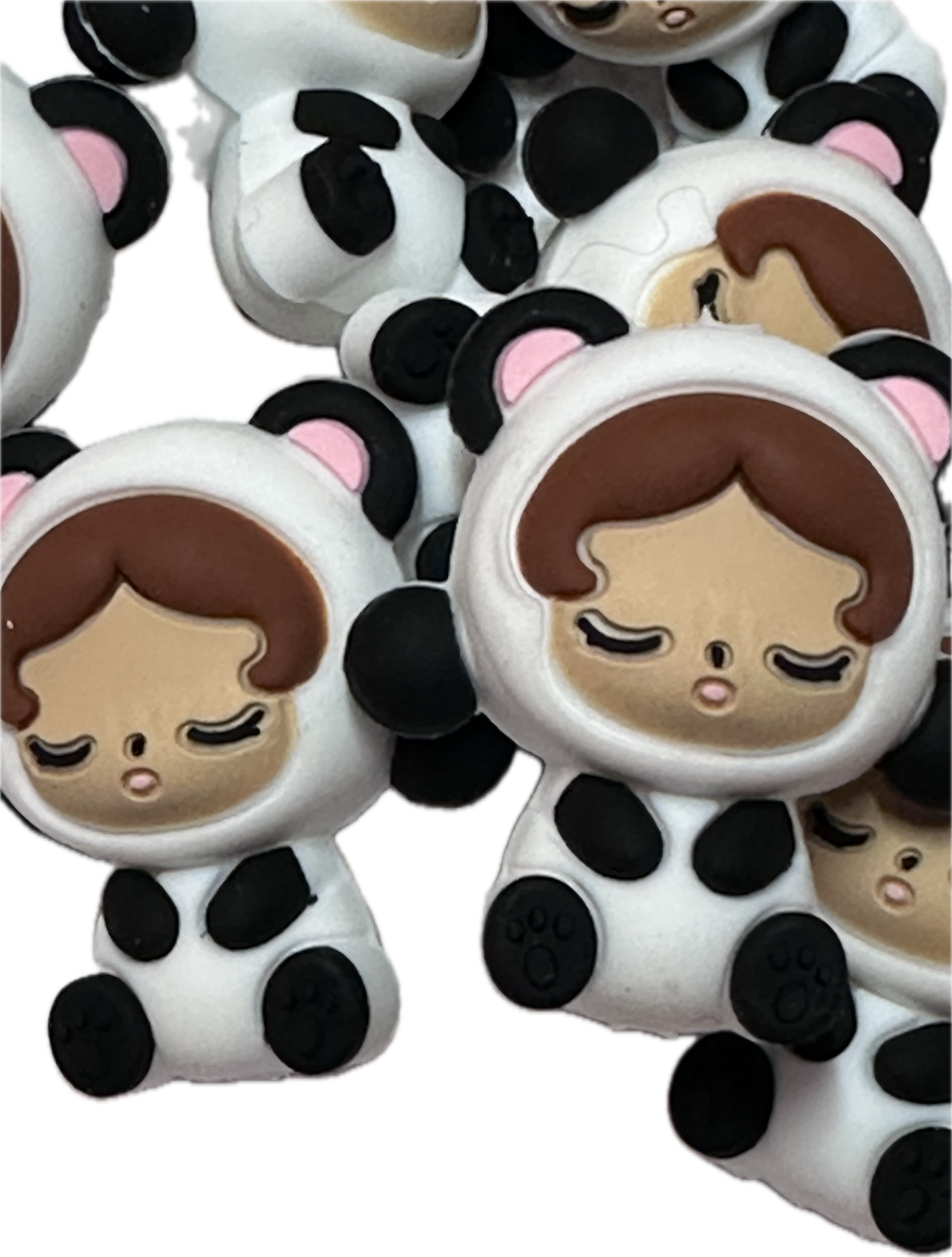 Child in Panda Bear suit Focal Bead/ beadable pen/ Silicone  bead/ keychain bead/skull
