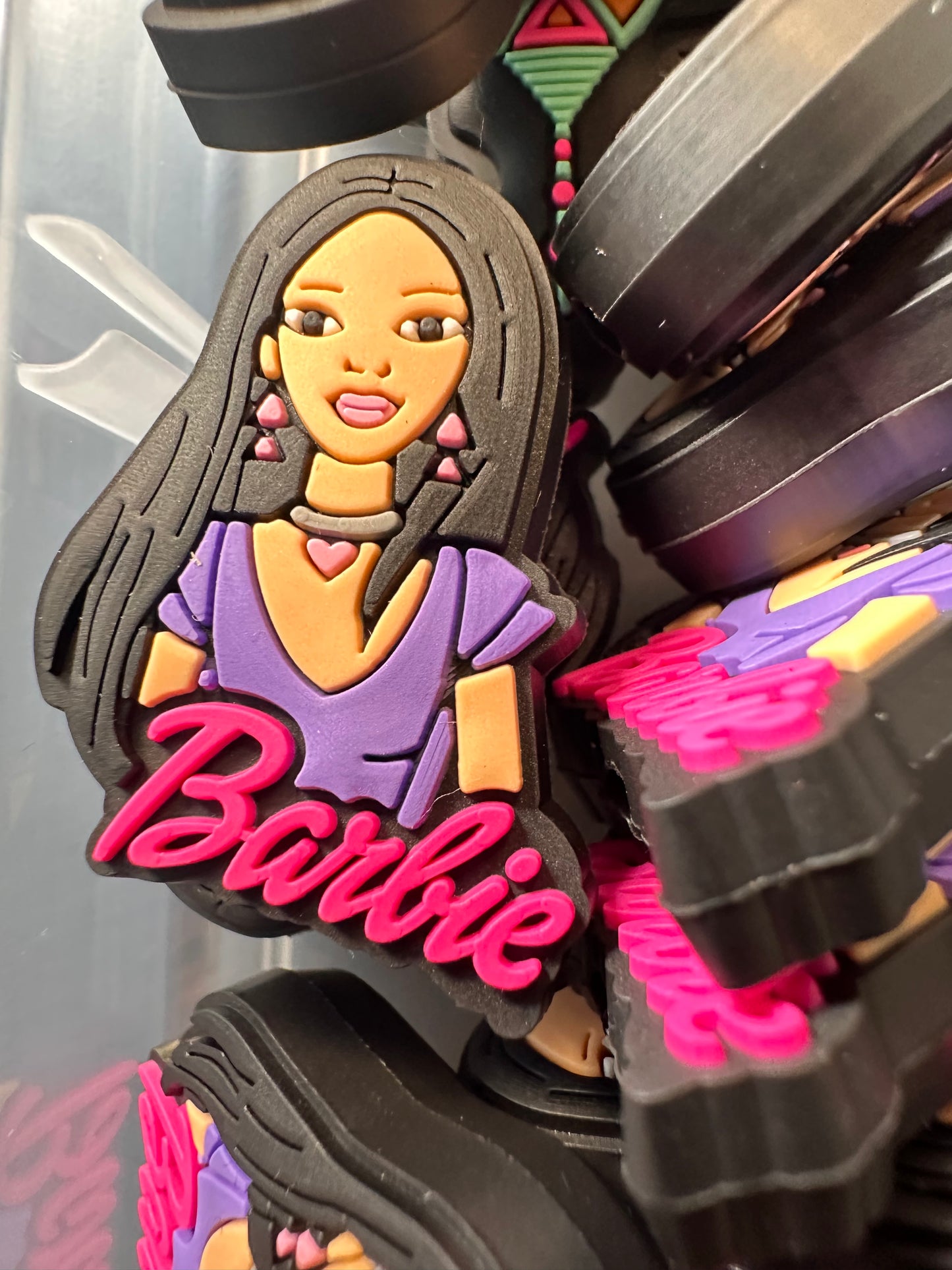 Hispanic Barby Focal Bead/ beadable pen/ Silicone bead/ keychain bead/name