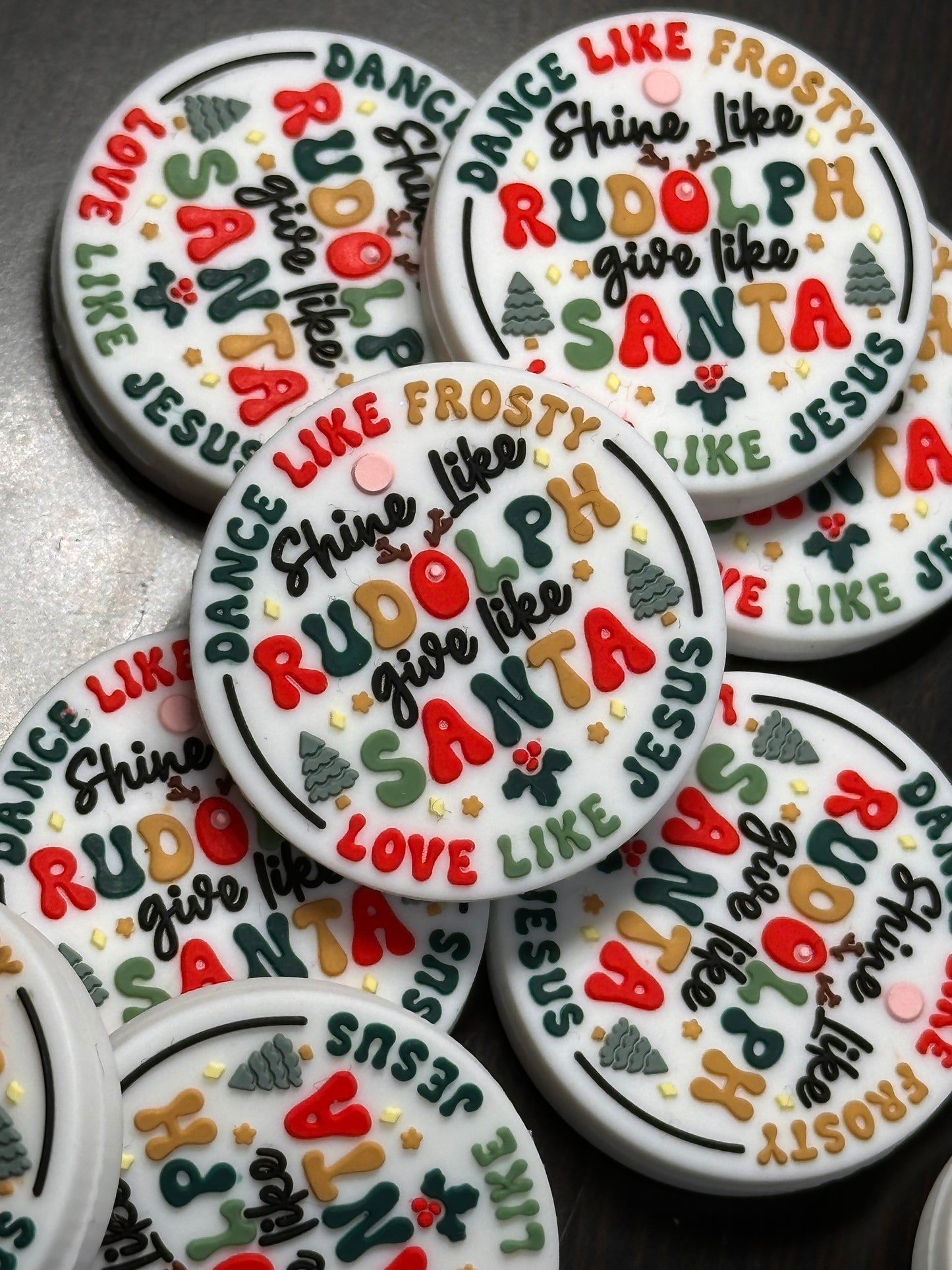 Christmas Focal Bead/ beadable pen/ Silicone  bead/ keychain bead