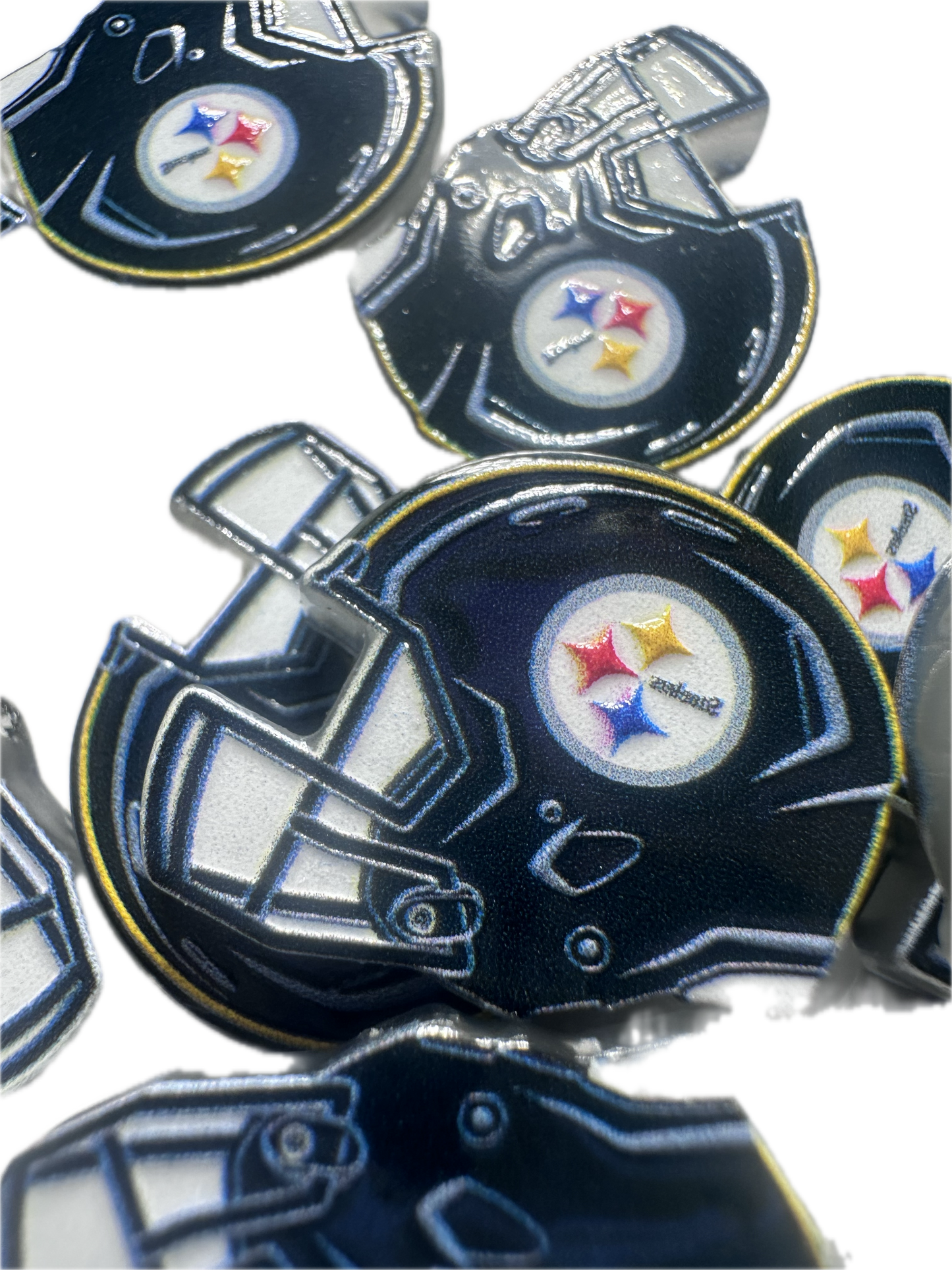 NEW Steelers helmet acrylic focal bead- set of 2/ focal bead/ pen beading / keychain/Football