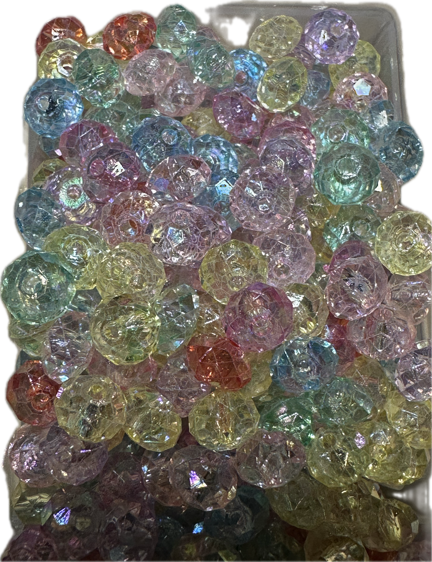 Acrylic faceted clear beads / see thru beads/clear 8x6mm beads/ sparkle beads/ pen beading beads/ bling beads/ keychain beads/ DIY