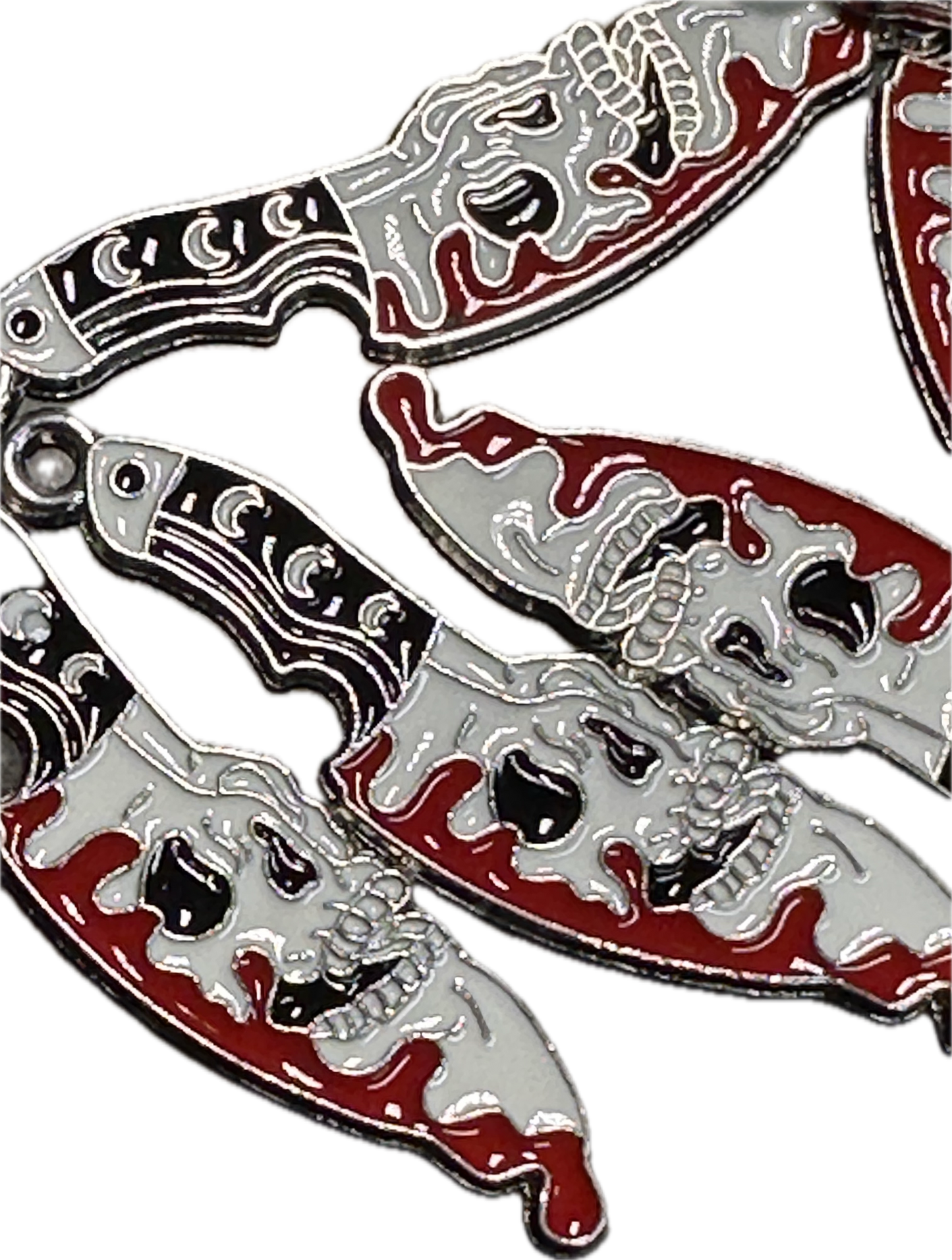 Gothic Skull Charms with red drips – Halloween DIY Jewelry & Craft Supplies