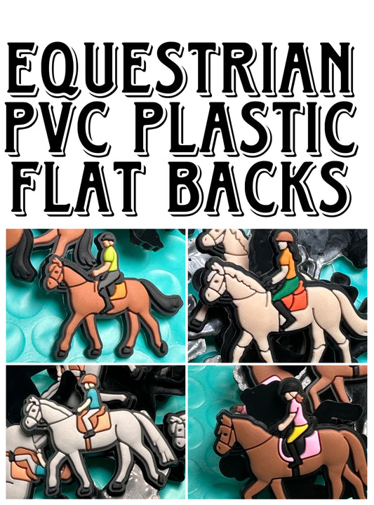 Equestrian PVC plastic flat back pieces/ DIY earrings/ lightweight/ flat back