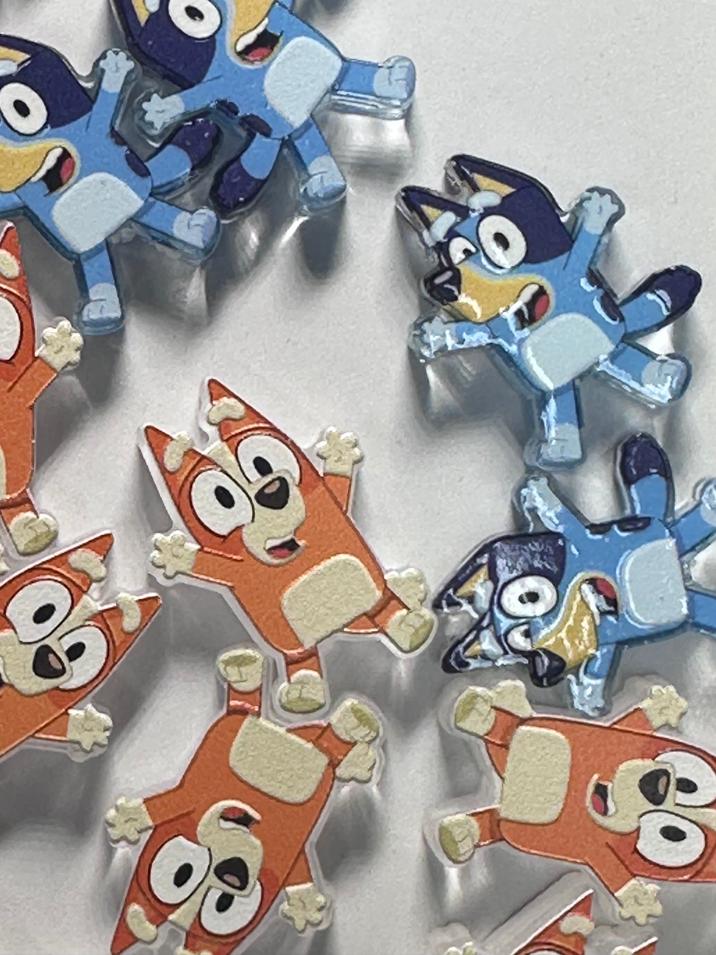 Blue Dog family acrylic focal bead- set of 2/ focal bead/ pen beading / keychain bead / Bingo