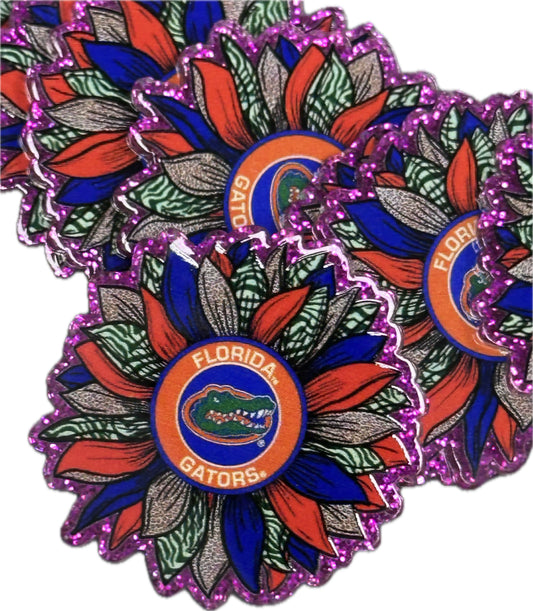 University of Florida Gators-set of two (2) Badge Reel acrylic pieces/ cute print/ badge reel/ DIY keychain/ football planars