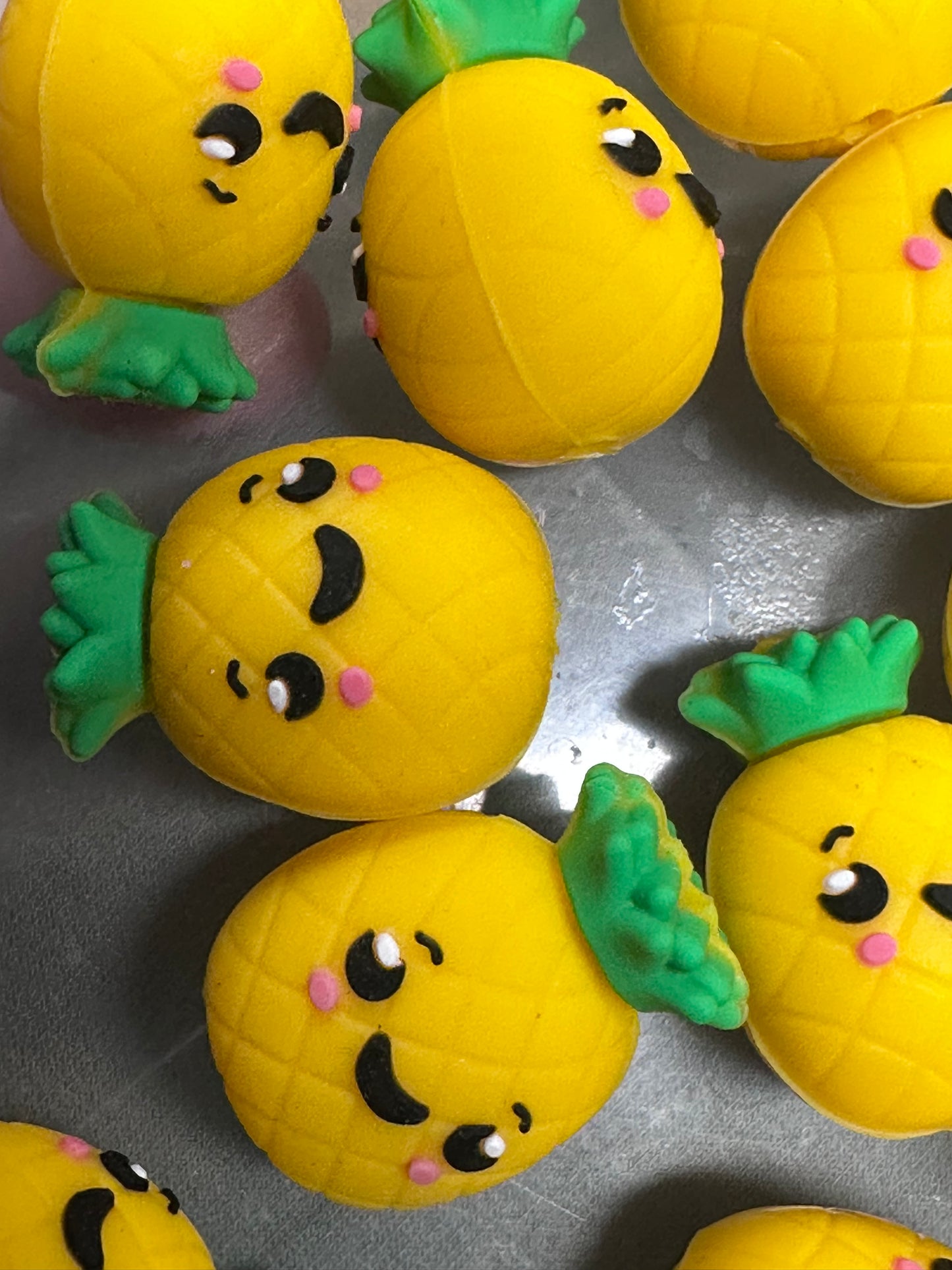 3D Yellow Pineapple silicone focal bead/fruit focal bead