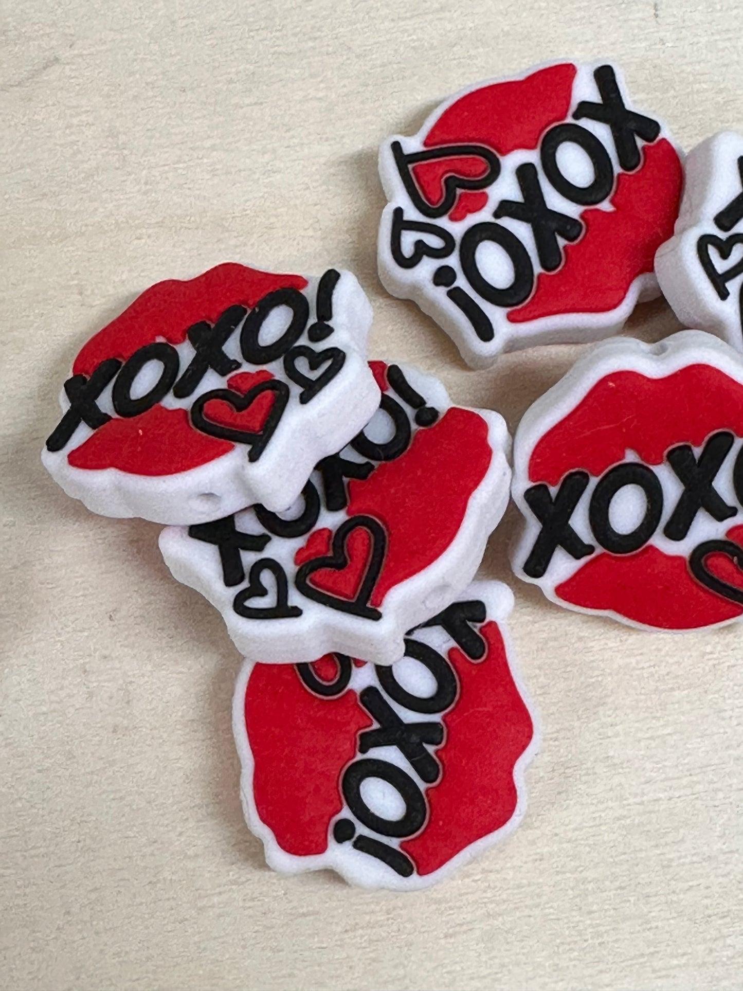 Lips focal bead/ xoxo/ love/ Valentines Day