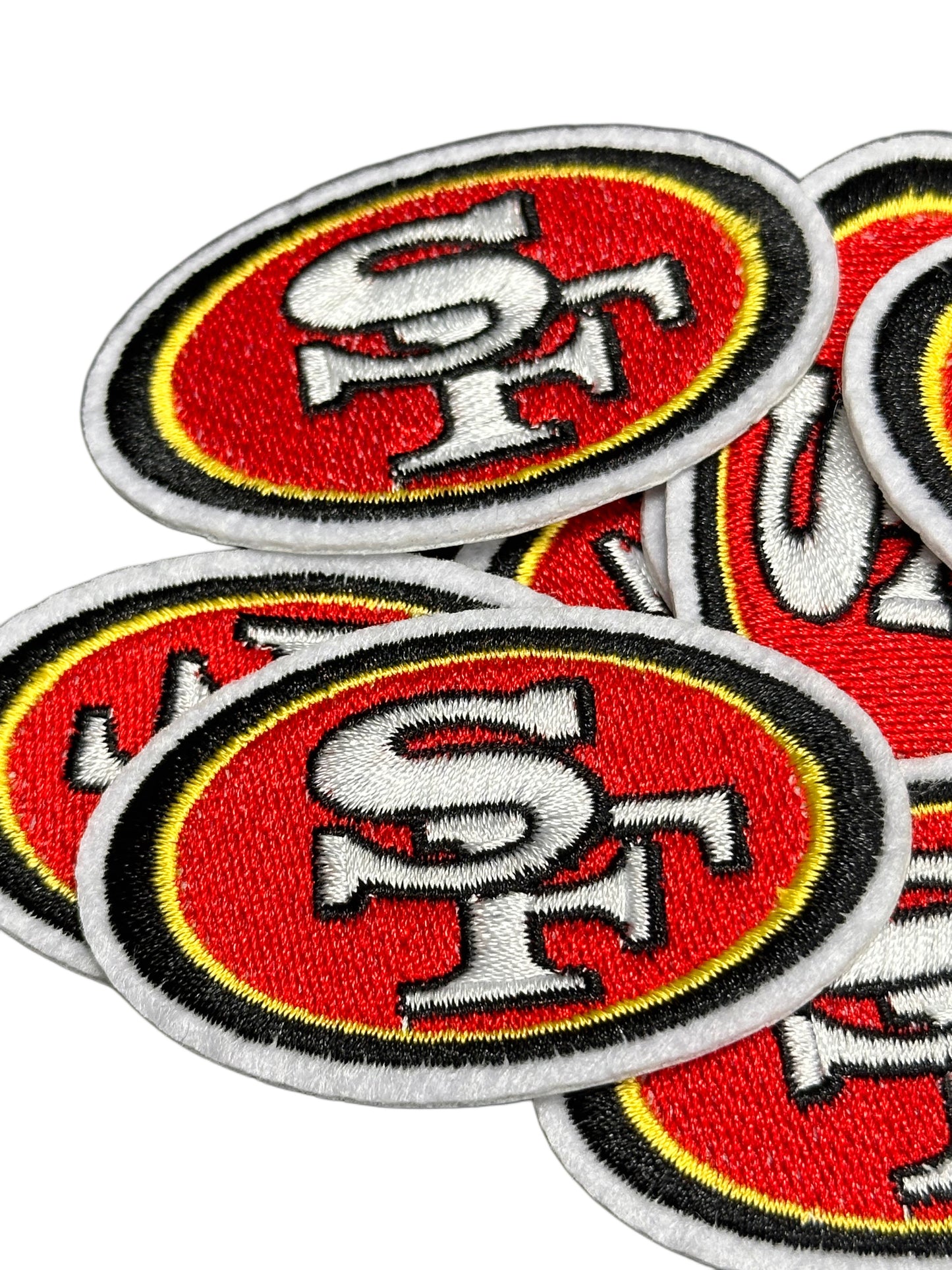 SF SAN FRANCISCO 49ers/IRON ON PATCH/ SIZE SMALL/ QUALITY MATERIAL/FABRIC PATCHES/FOOTBALL TEAM