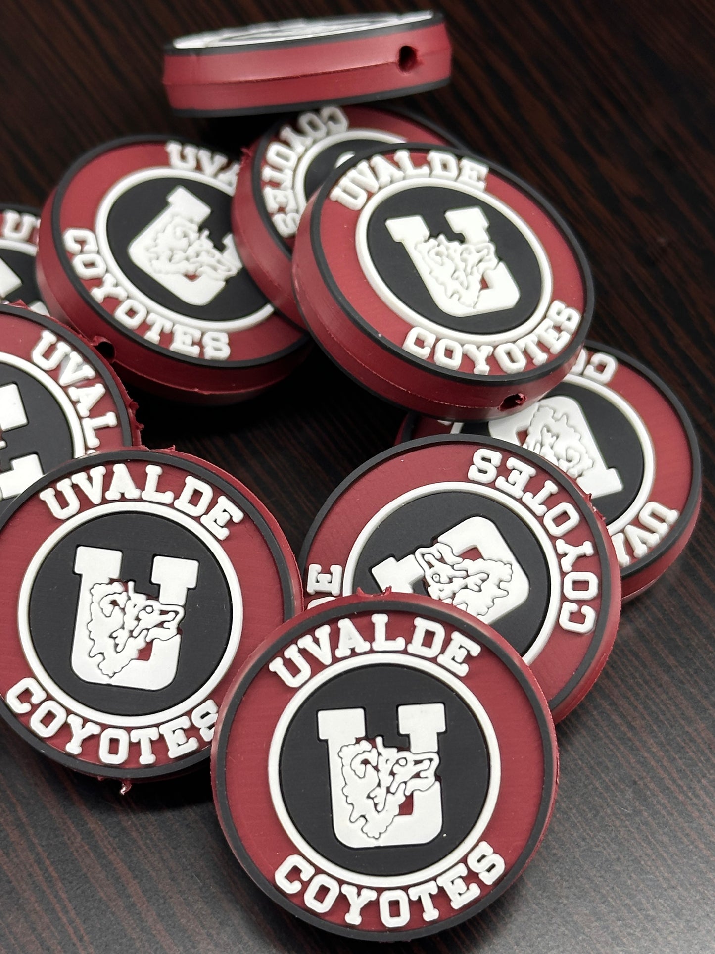 UVALDE Coyotes focal bead / sports silicone bead /football