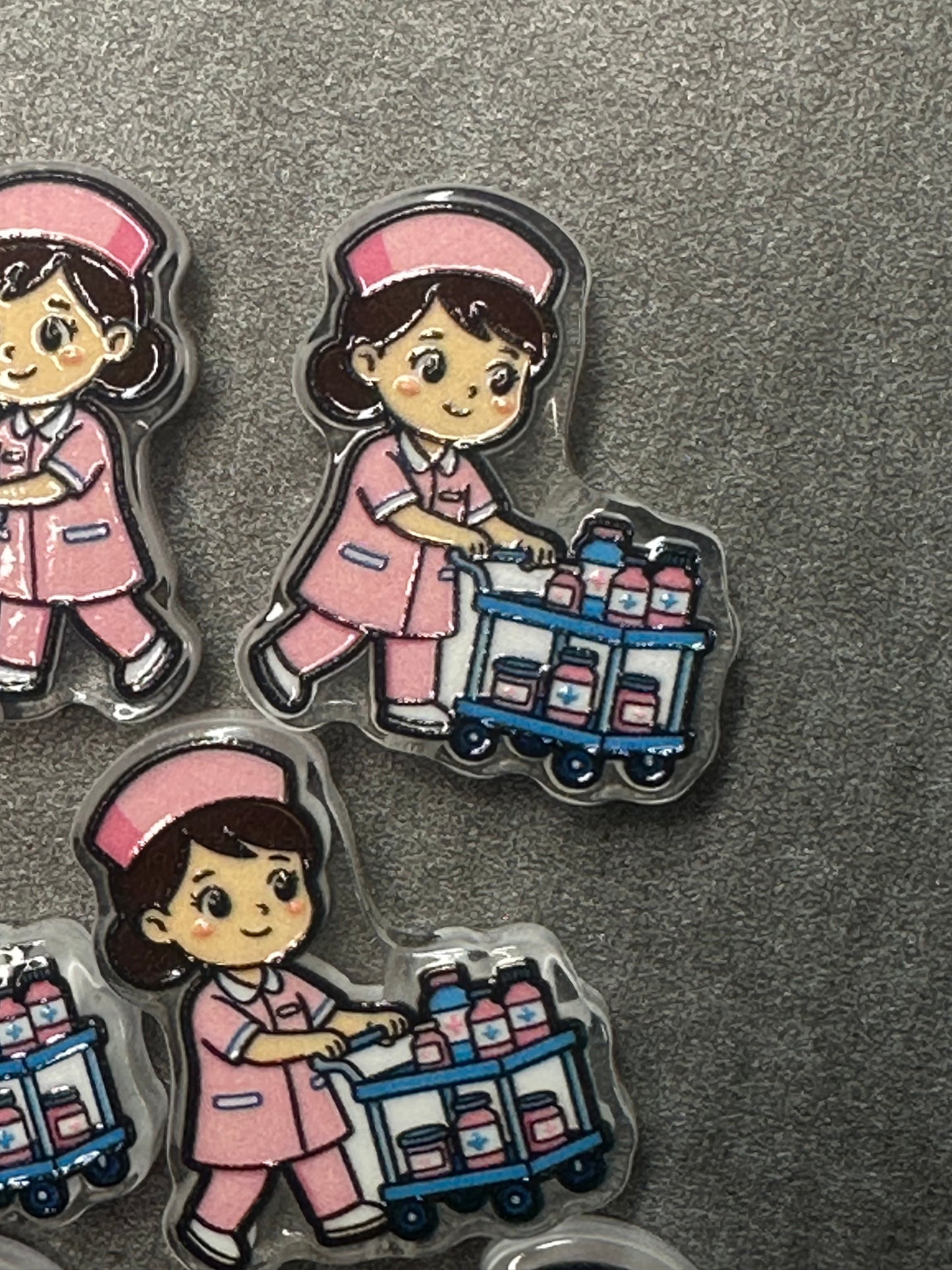 Nurse acrylic focal bead- set of 2/ focal bead/ pen beading / keychain bead/