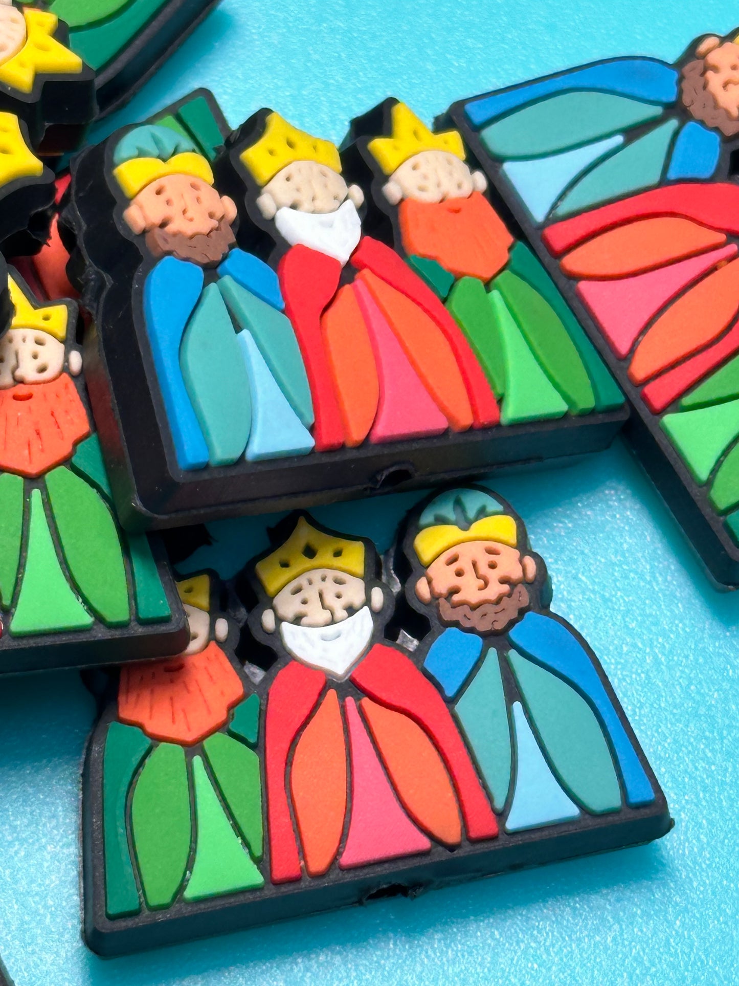 Wise Men Christmas Focal Bead/ beadable pen/ Silicone bead/ keychain bead/three kings