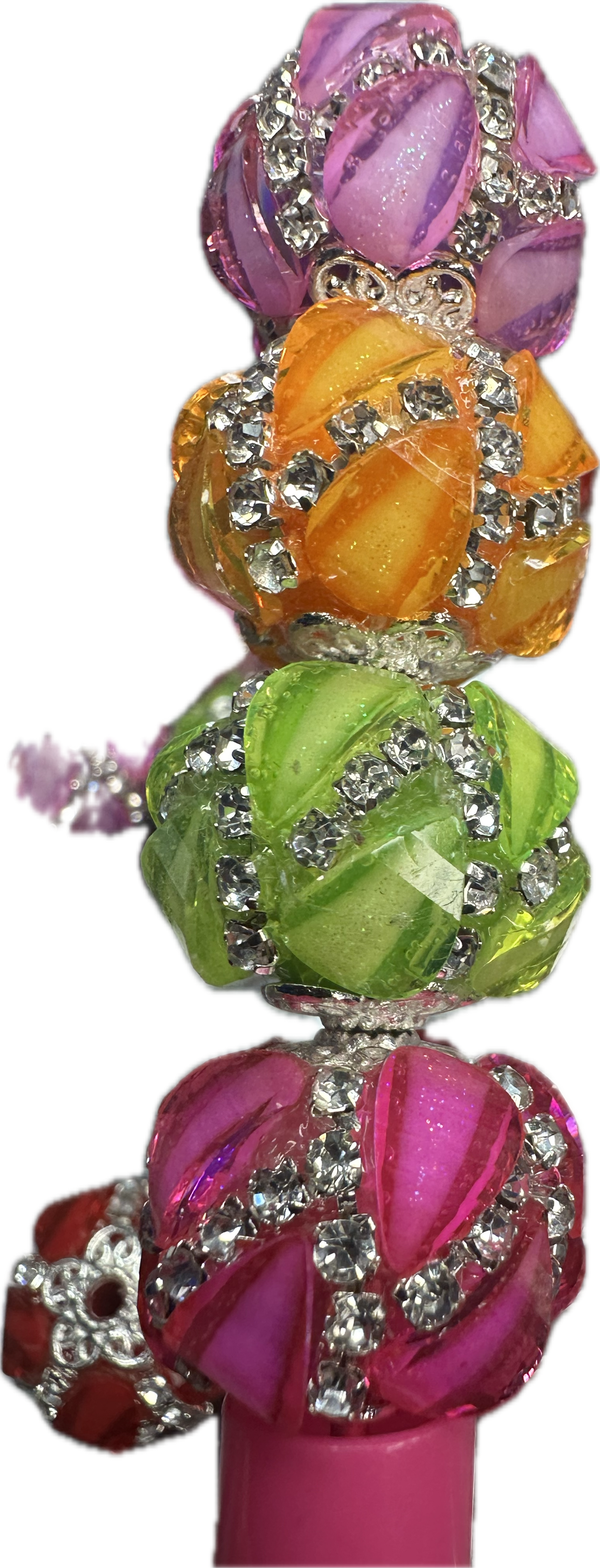 Neon Fancy Rhinestone Handmade Beads – Neon Beads for DIY Crafts (Set of 5) approx. 20mm