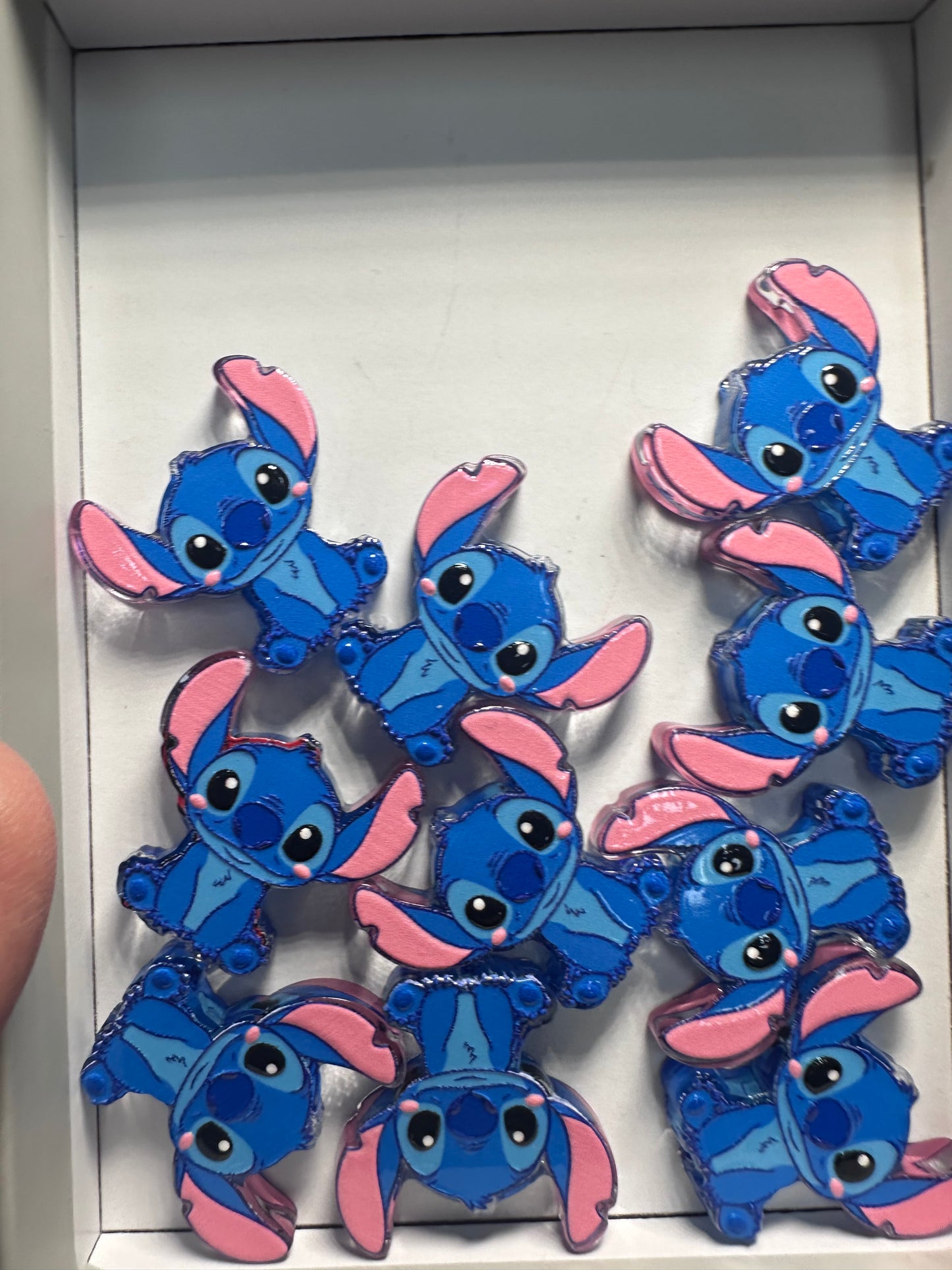 Blue guy alien acrylic focal bead- set of 2/ focal bead/ pen beading / keychain bead