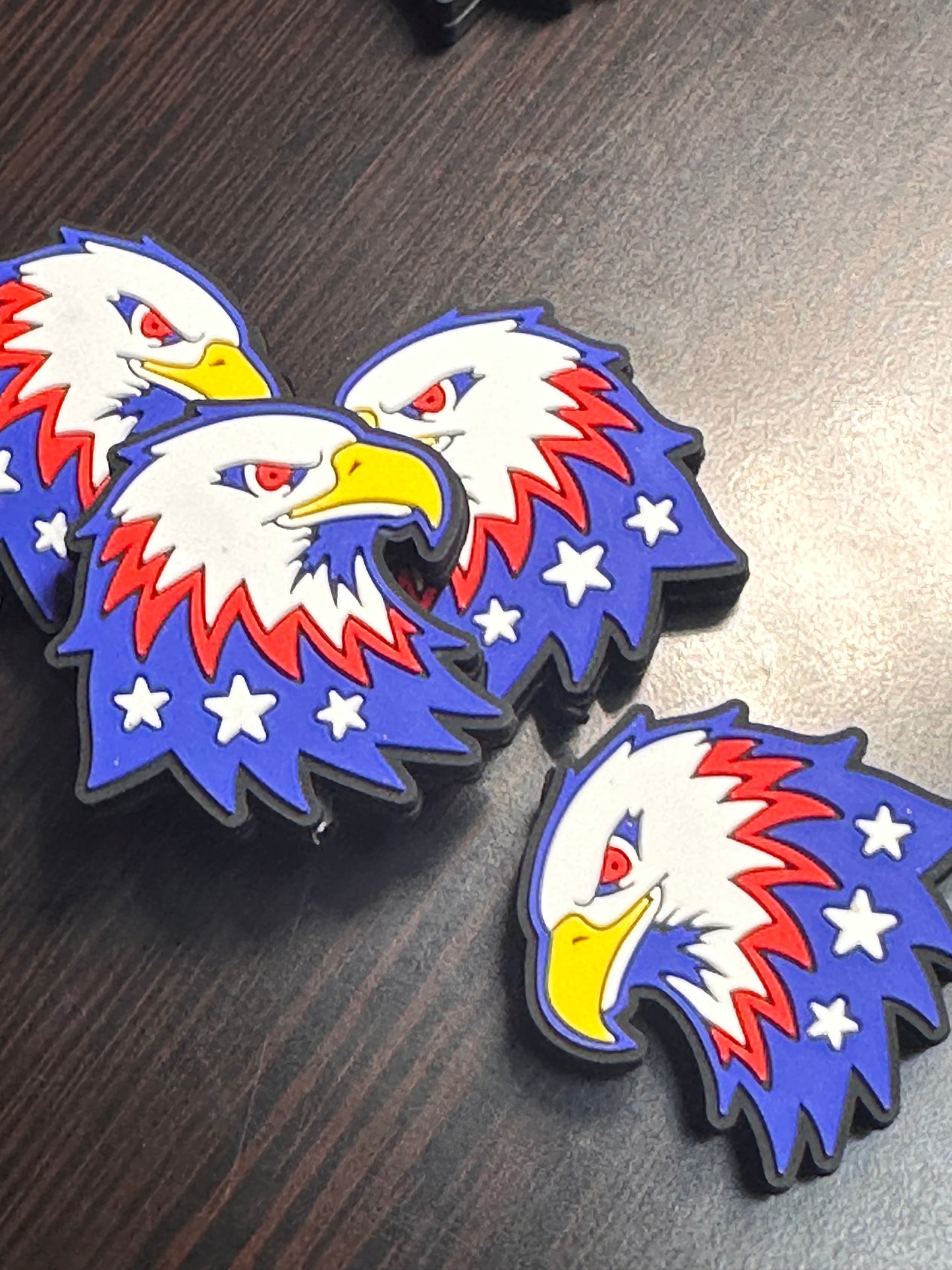 American Eagle/ Patriotic silicone focal bead/ United States