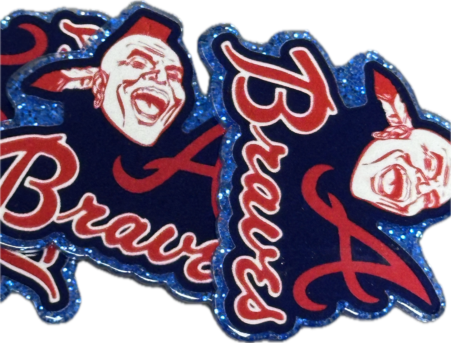 Atlanta Braves baseball-set of two (2) Badge Reel acrylic pieces/ cute print/ badge reel/ keychain