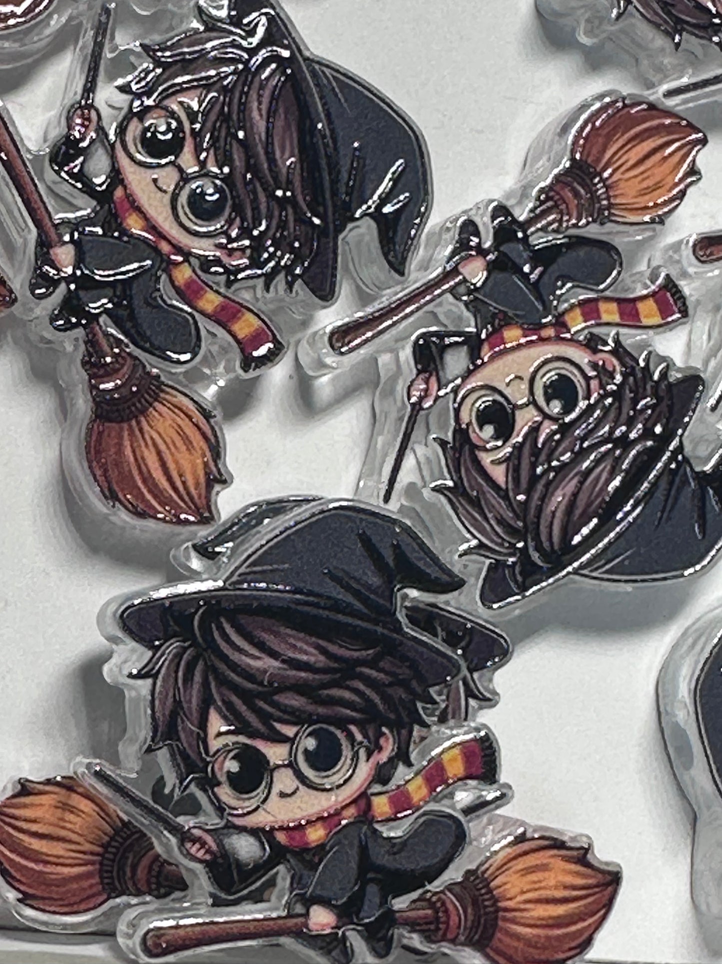 Black hair magic boy acrylic focal bead- set of 2/ focal bead/ pen beading / keychain bead /broom