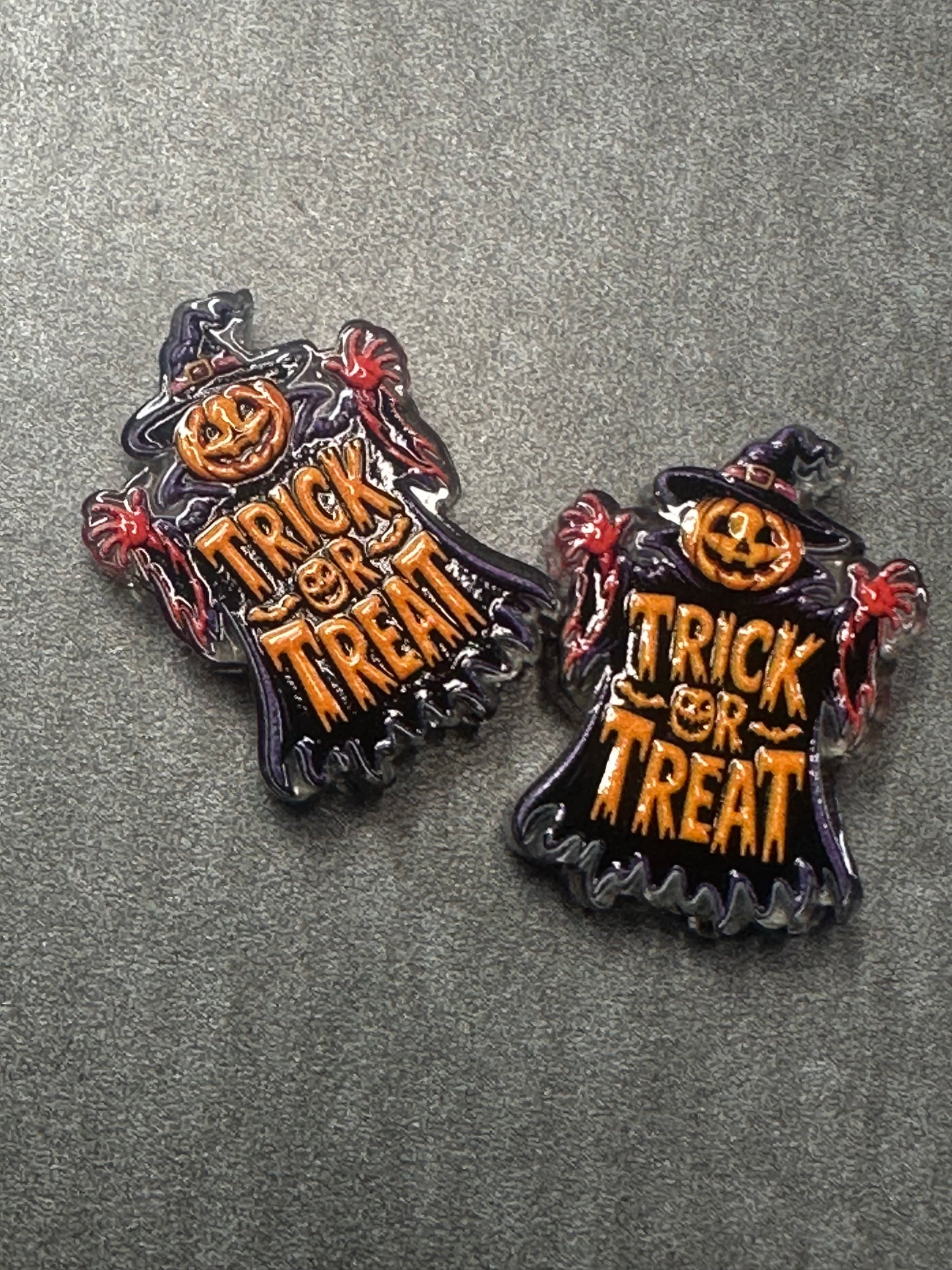 Halloween acrylic focal bead- set of 2/ focal bead/ pen beading / keychain bead/ trick or treat