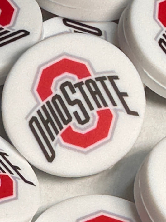 Round Ohio state focal bead