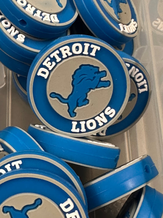 Detroit Lions focal bead/ football/ silicone bead for DIY