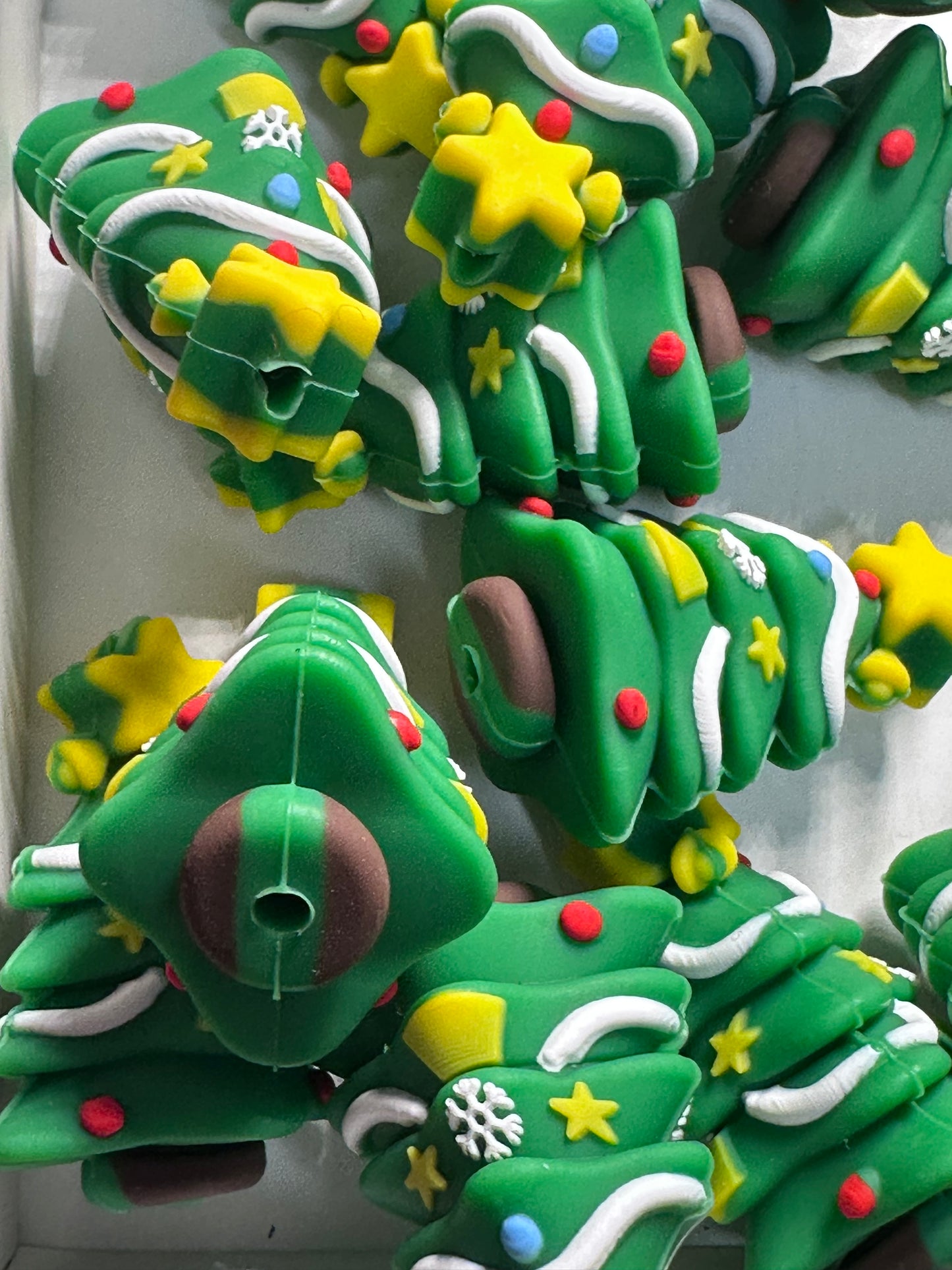 3D Christmas tree/silicone focal bead/