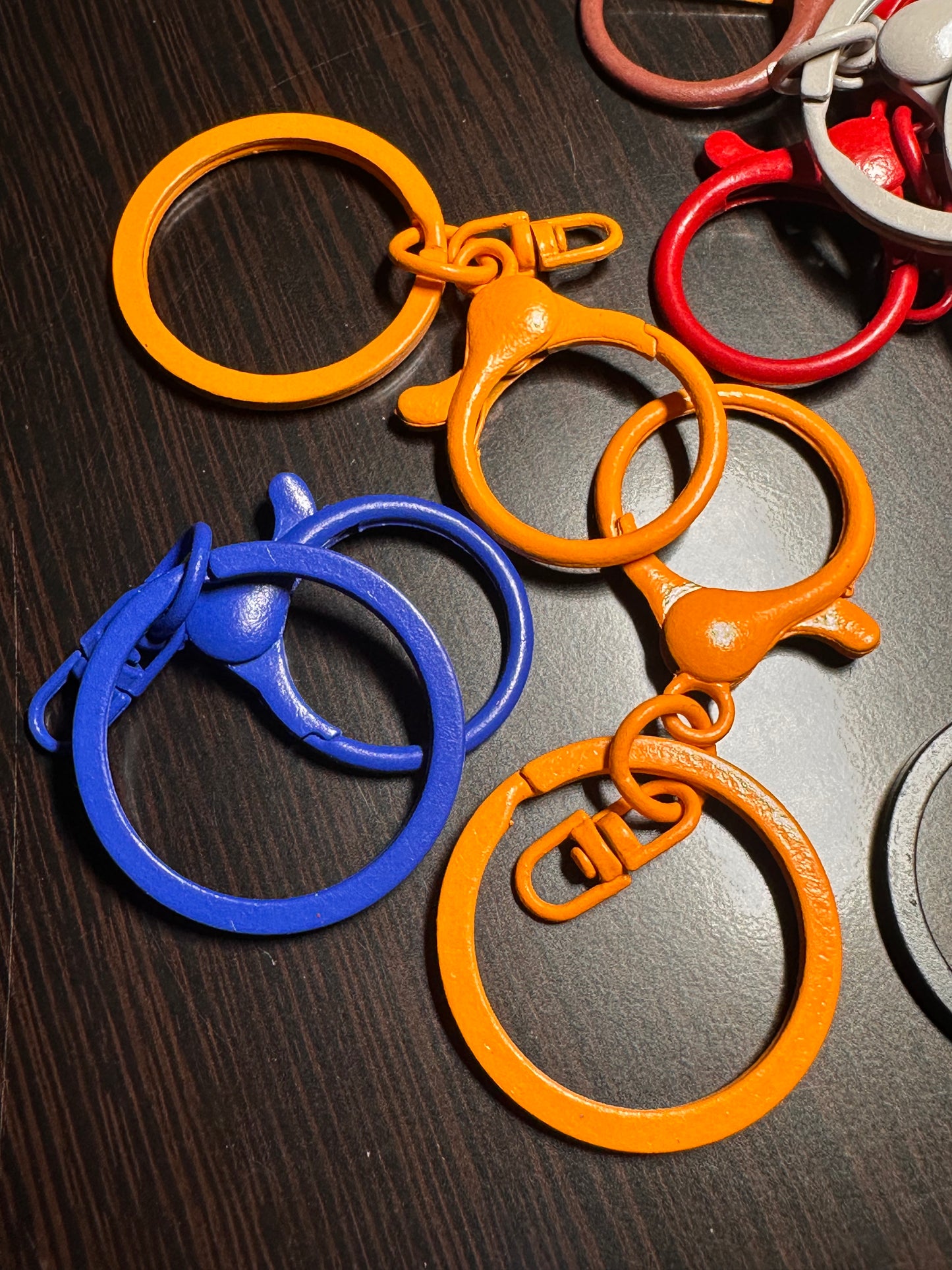 Metal key ring/ key holder/5 pieces included/ Clip on bag charm holder