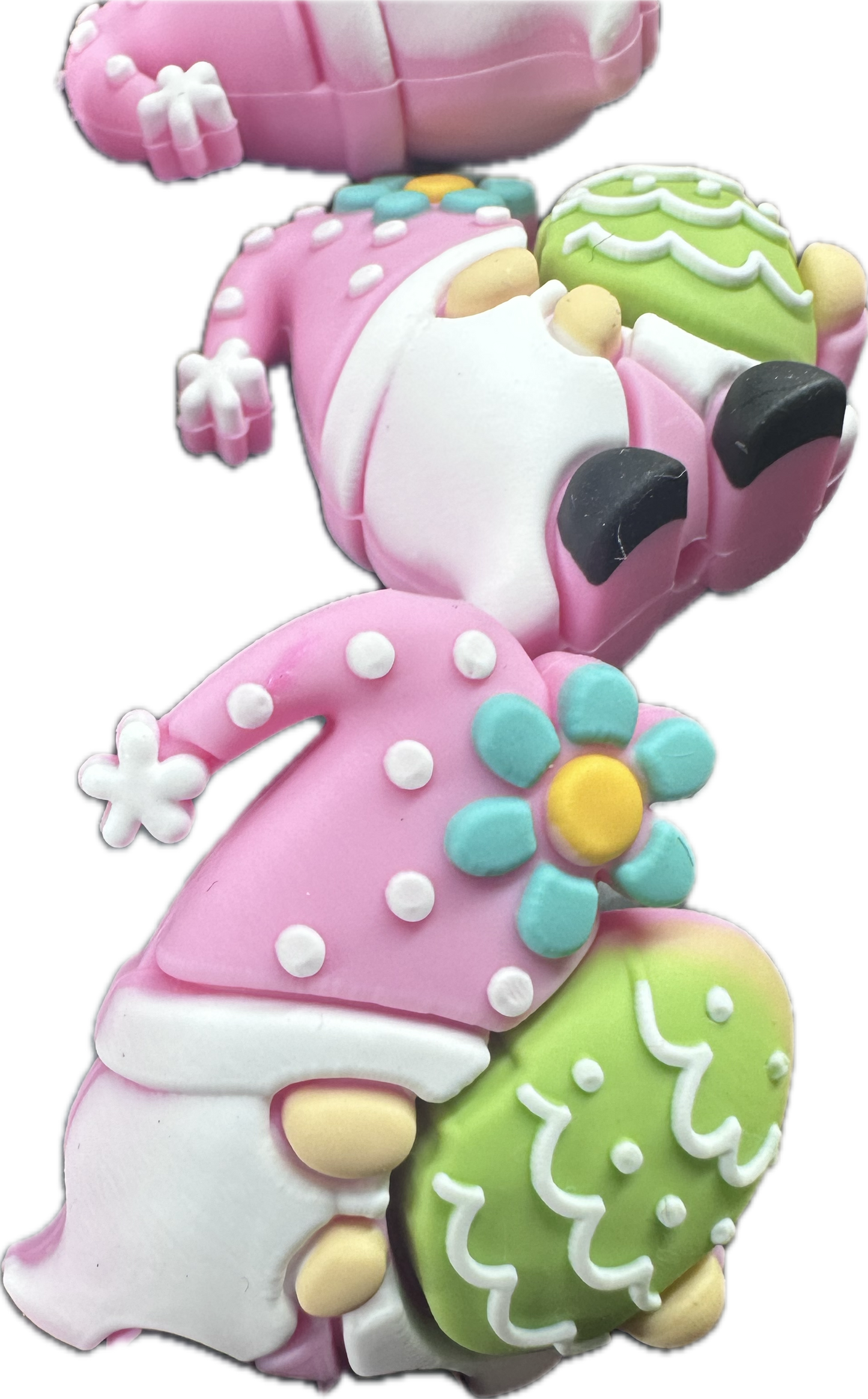 3D Easter gnome focal bead/ silicone bead/ pen beading/ DIY/ Easter egg/ bunny ears gnome