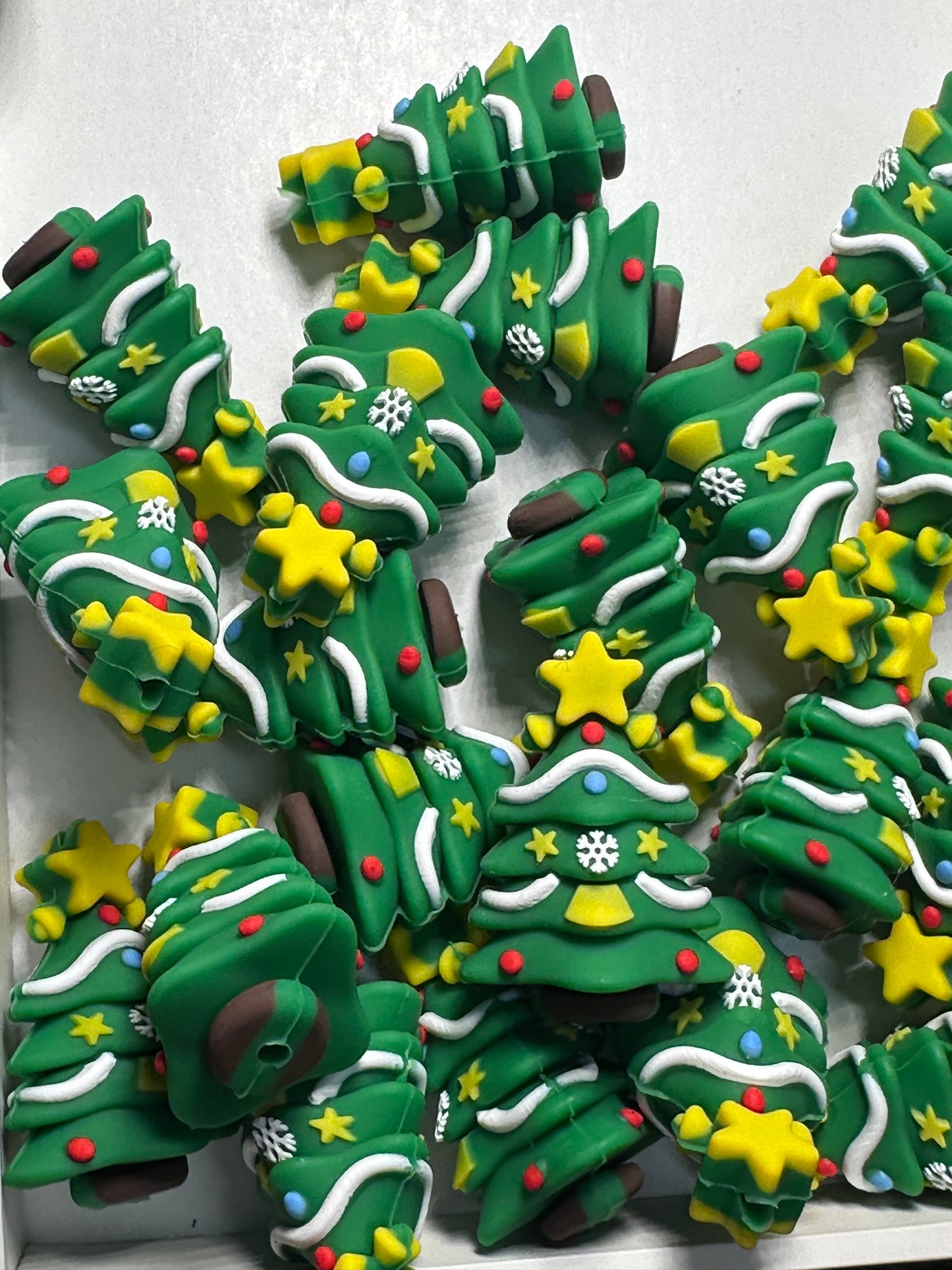 3D Christmas tree/silicone focal bead/