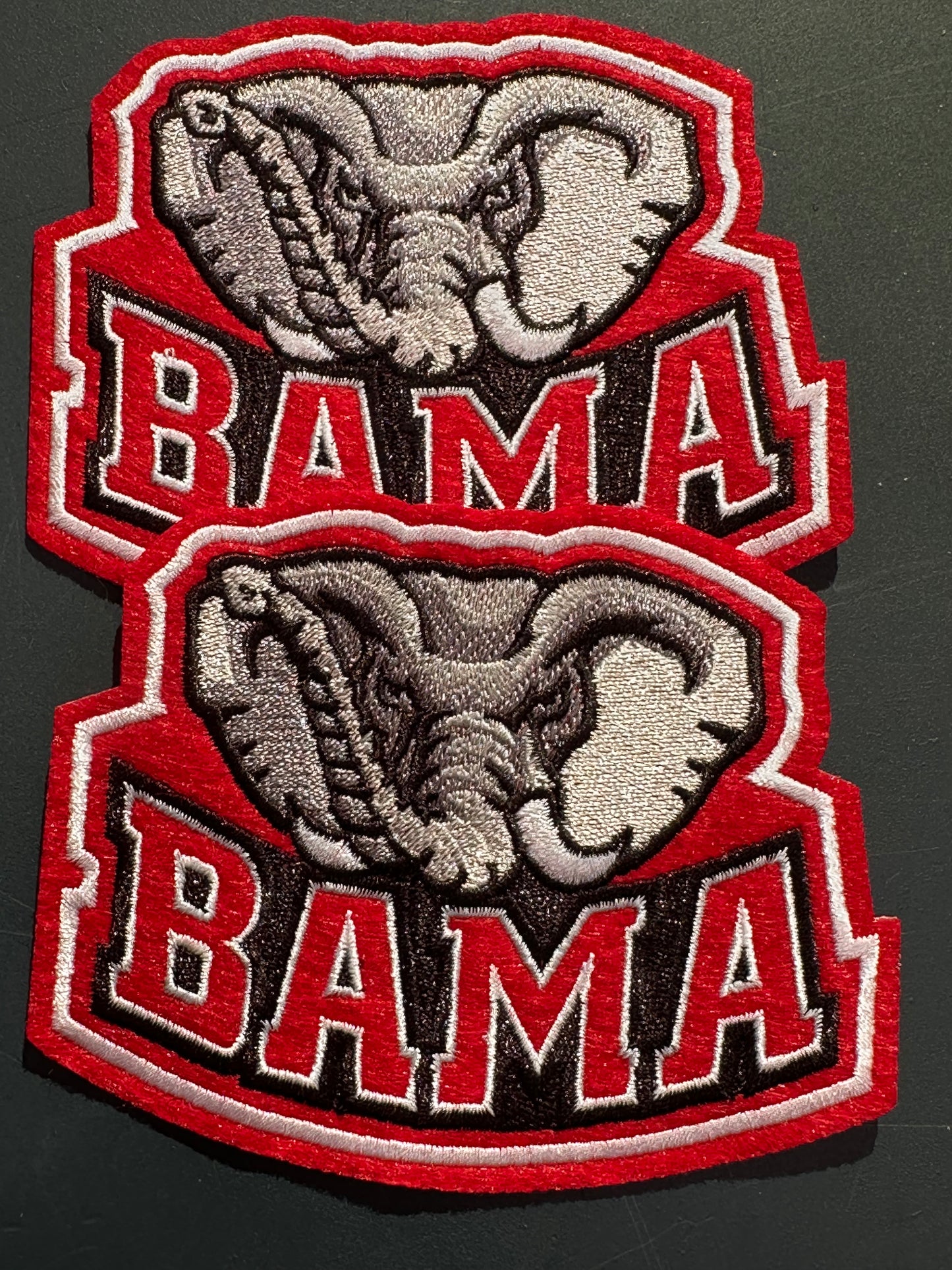 BAMA EMBROIDERED IRON ON PATCH/ SIZE APPROX 4"x3”/ QUALITY MATERIAL/FABRIC PATCHES/ALABAMA TEAM