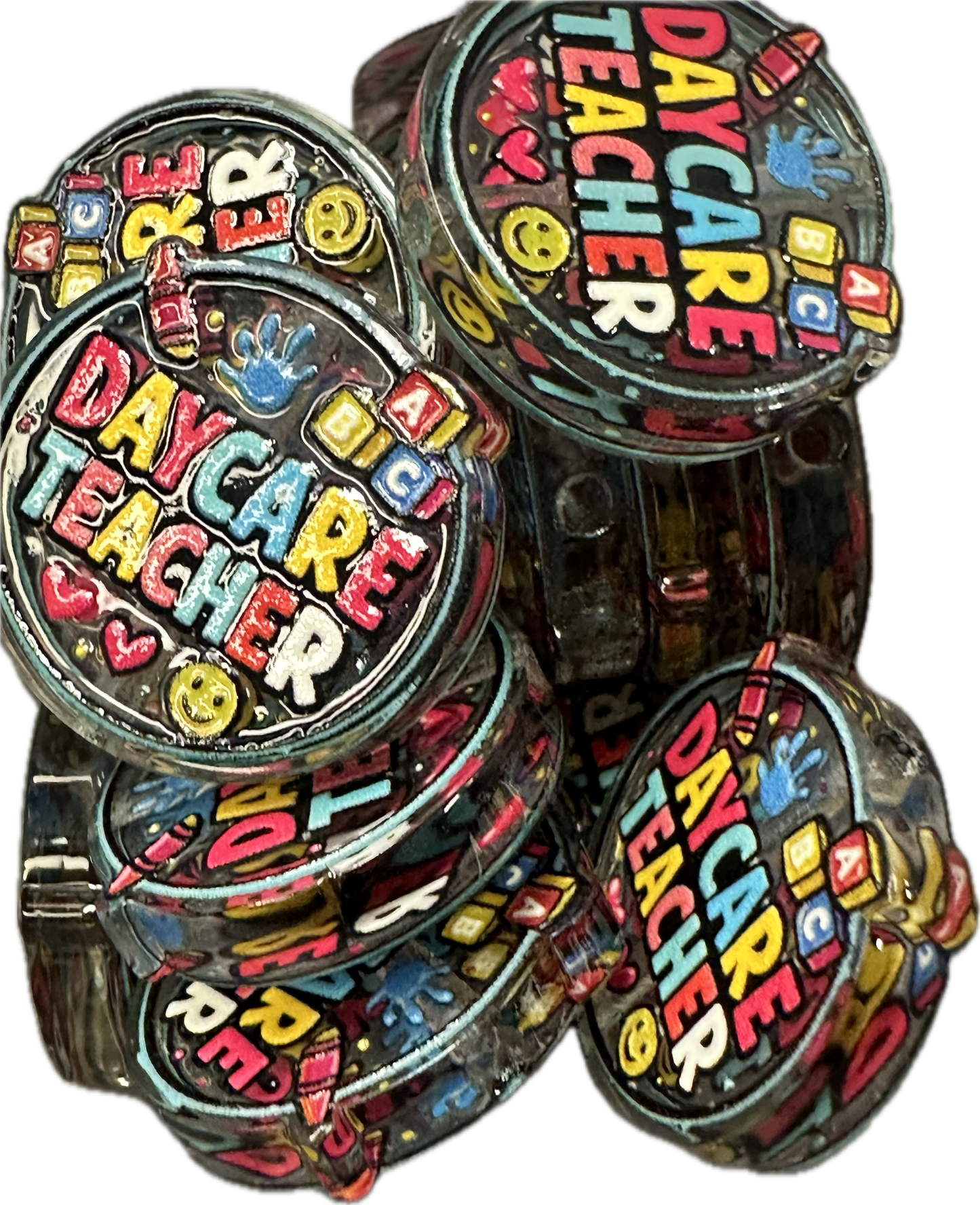 Daycare Teacher acrylic focal bead- set of 2/ focal bead/ pen beading / keychain bead/