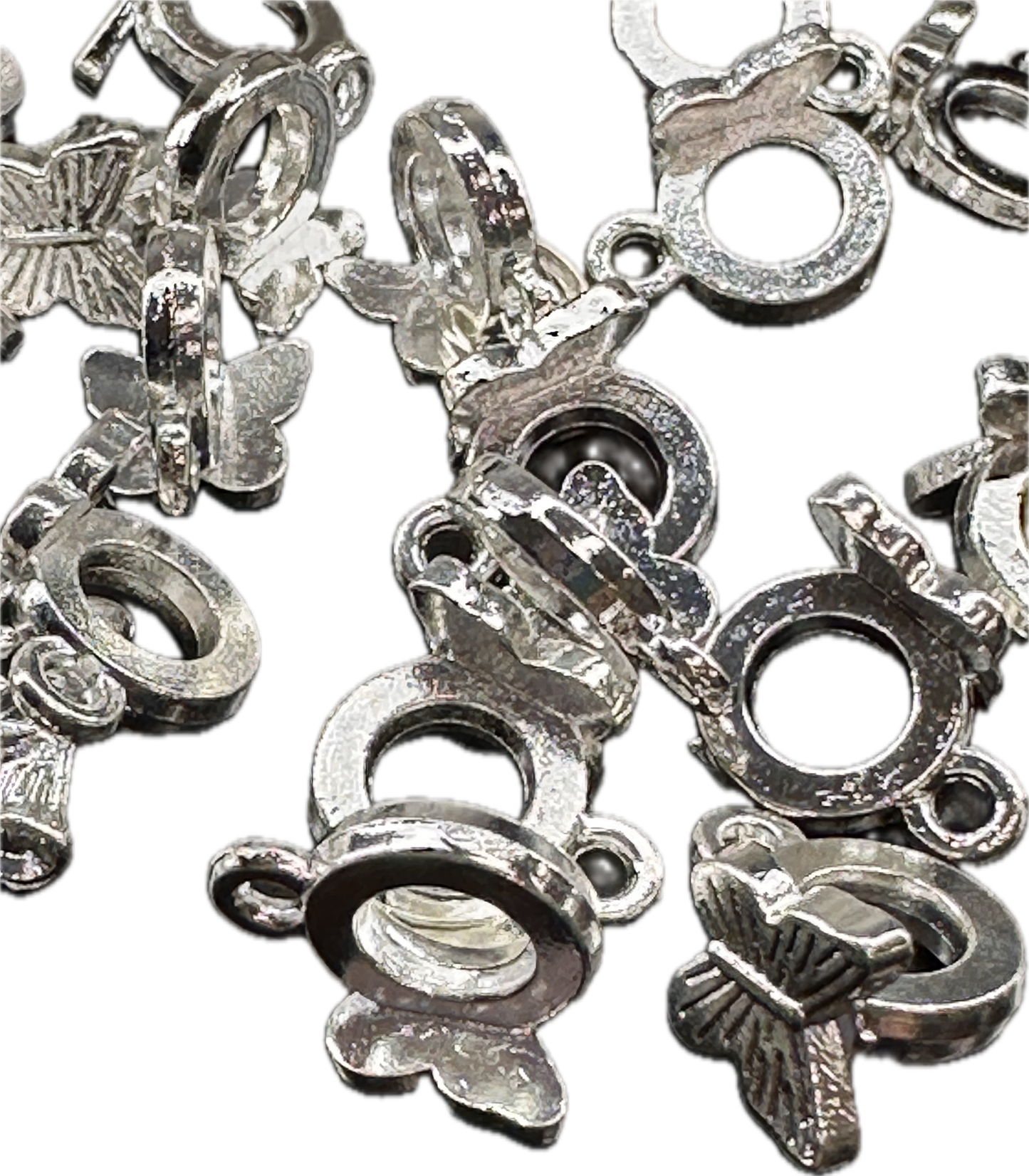 Butterfly Bail Beads – Silver Alloy Connectors for DIY Crafts | Sets of 10 or 25