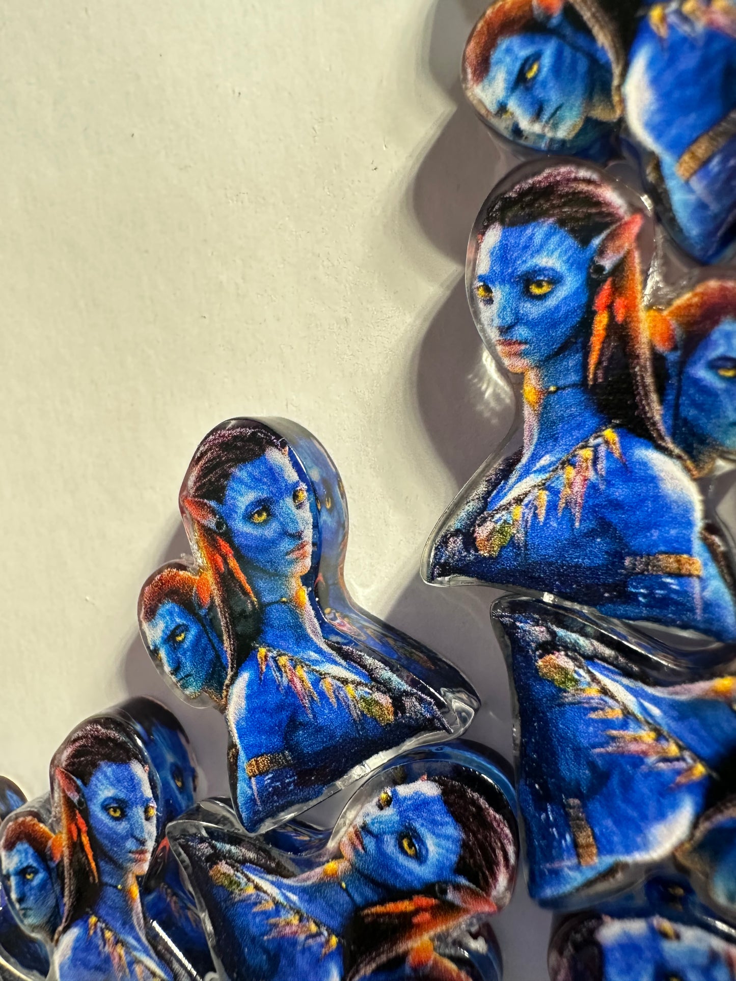 Blue people acrylic focal bead- set of 2/ focal bead/ pen beading / keychain bead/blue girl