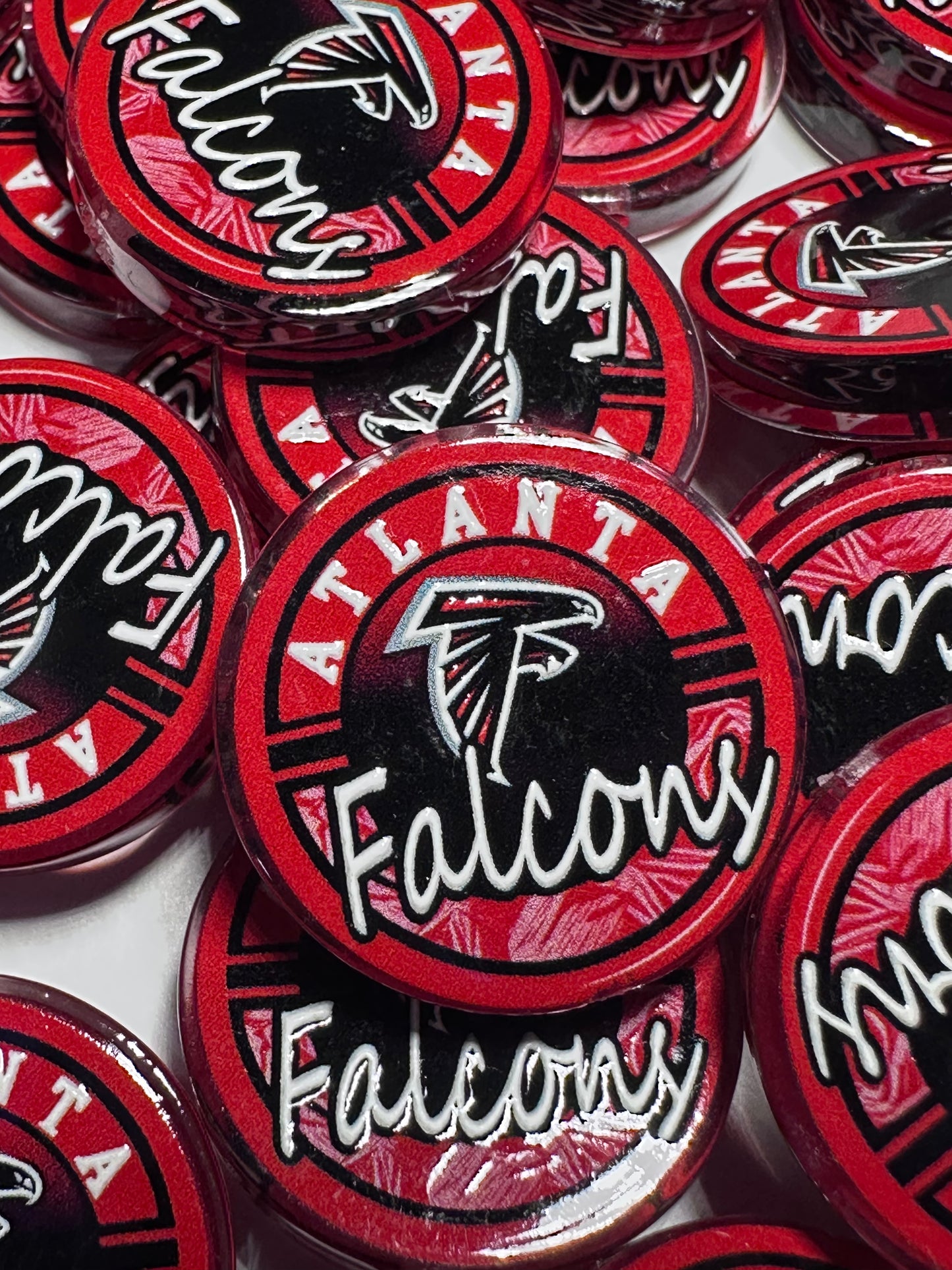 NEW Atlanta Falcons acrylic focal bead- set of 2/ focal bead/ pen beading / keychain bead