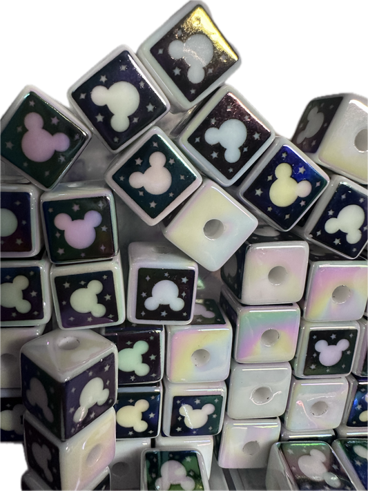 Ten (10) bead squares/ cube shaped beads/ pen beading beads / keychain beads/ DIY/ 16mm