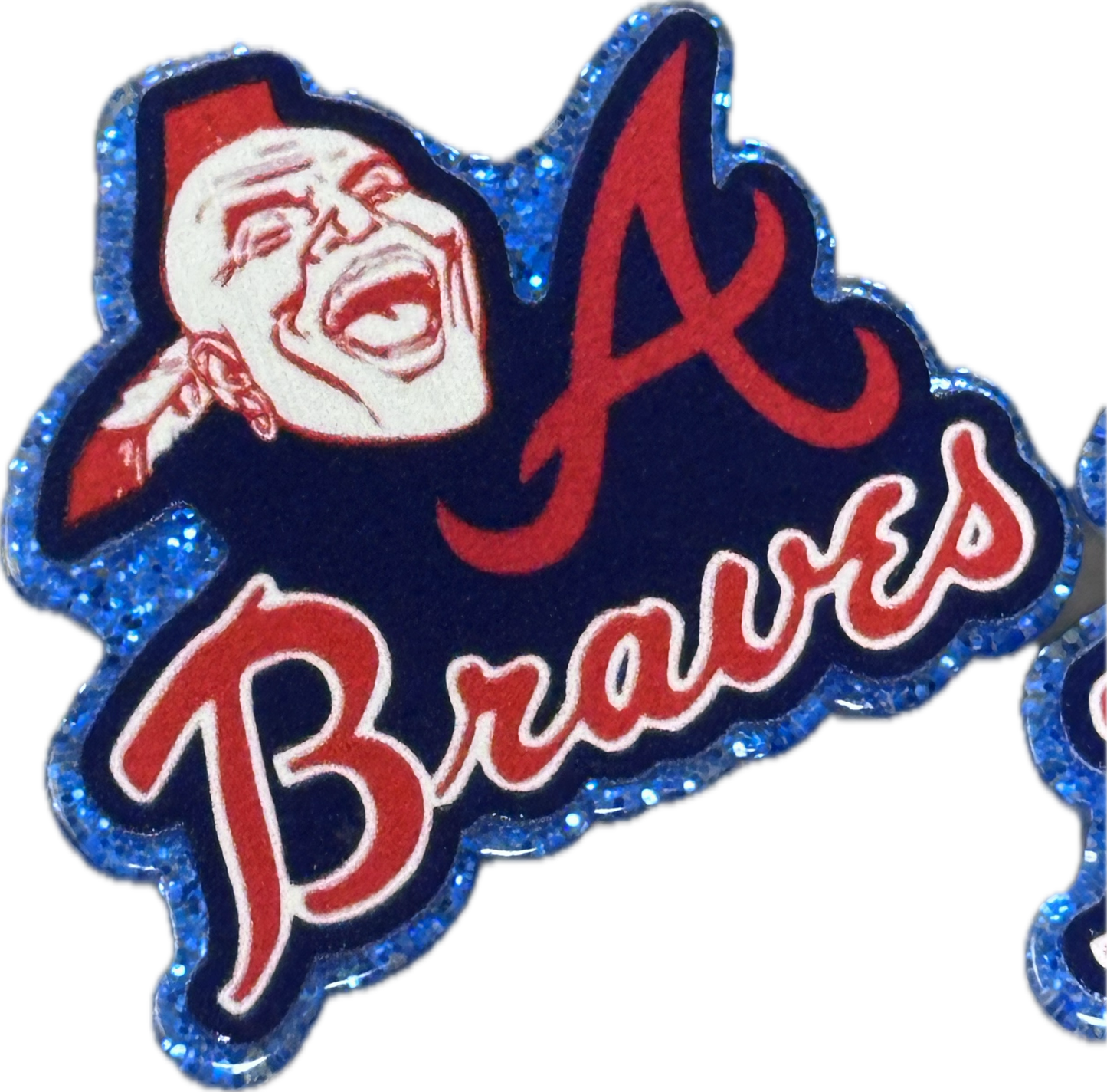 Atlanta Braves baseball-set of two (2) Badge Reel acrylic pieces/ cute print/ badge reel/ keychain