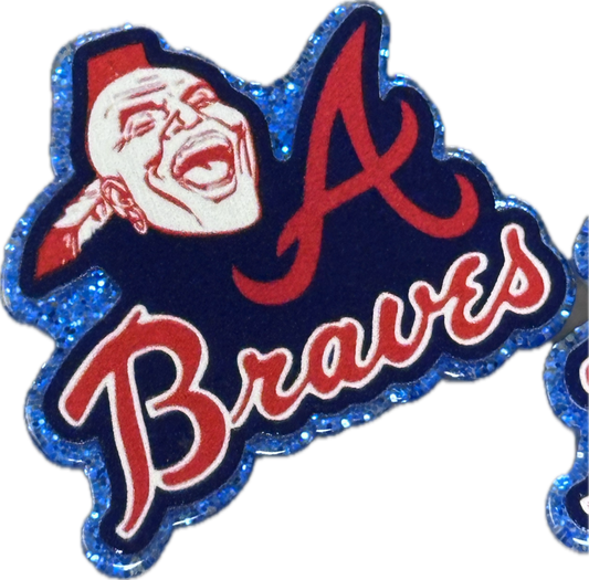 Atlanta Braves baseball-set of two (2) Badge Reel acrylic pieces/ cute print/ badge reel/ keychain
