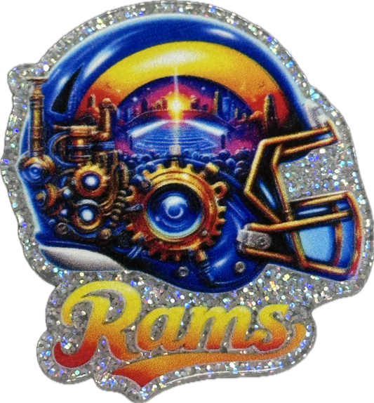 Los Angeles Rams -set of two (2) Badge Reel acrylic pieces/ cute print/ badge reel/ DIY keychain/ football planars