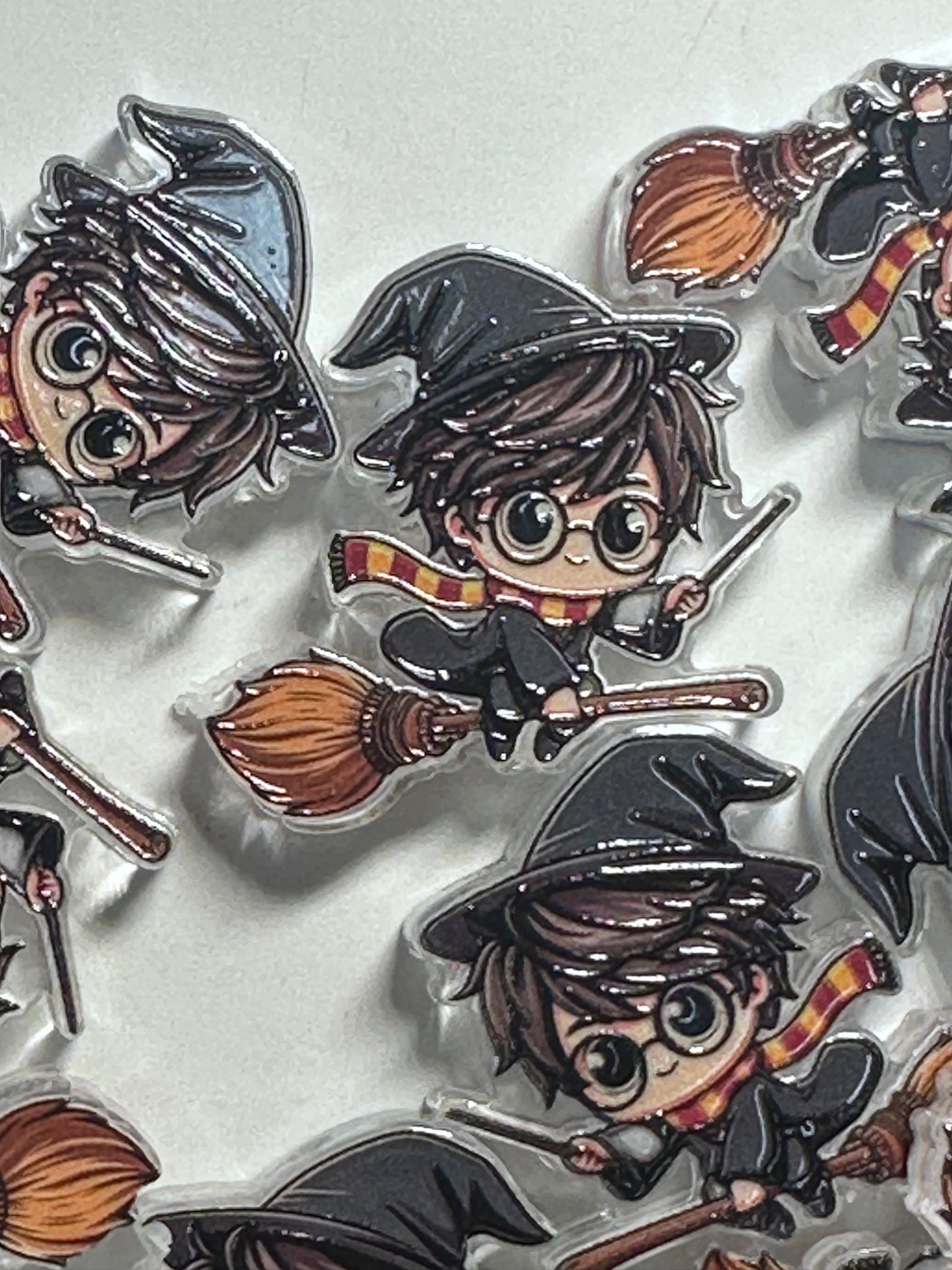 Black hair magic boy acrylic focal bead- set of 2/ focal bead/ pen beading / keychain bead /broom