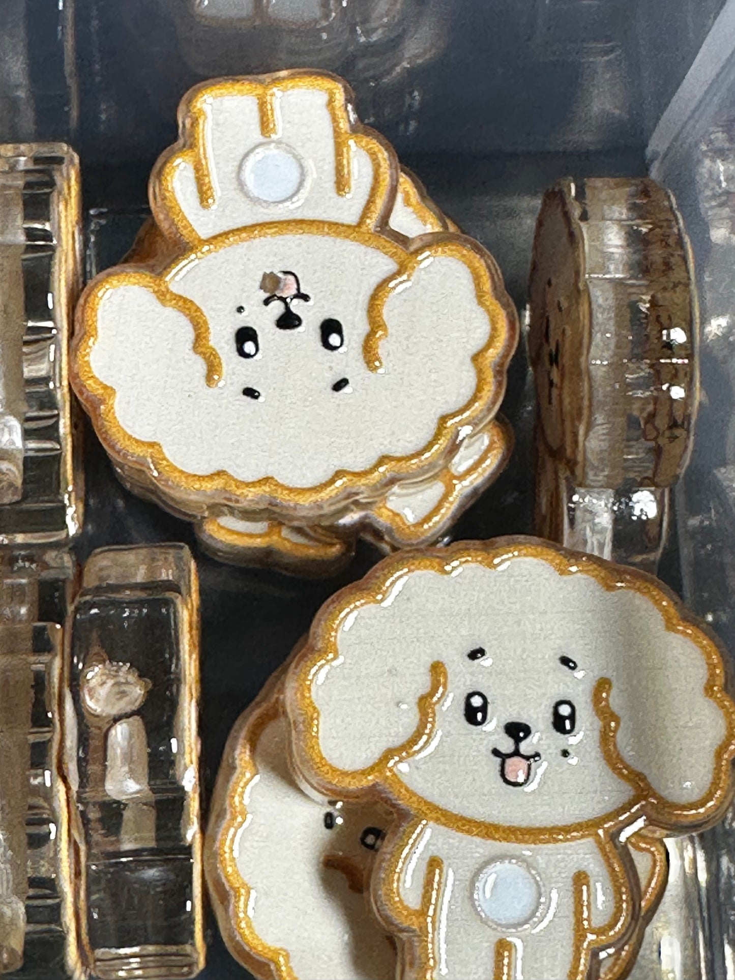 Puppy acrylic focal bead- set of 2/ focal bead/ pen beading / keychain bead/