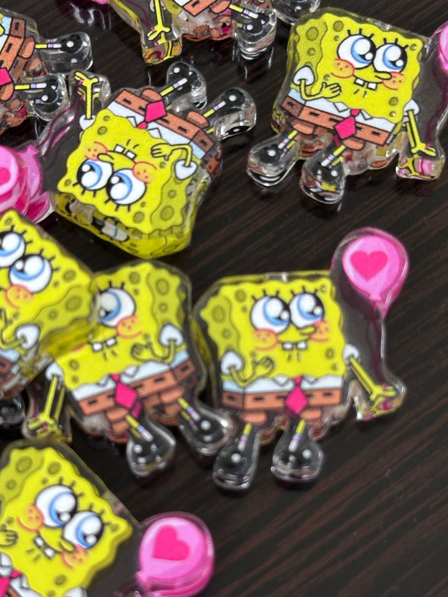 Yellow guy with balloon acrylic focal bead- set of 2/ focal bead/ pen beading / keychain bead