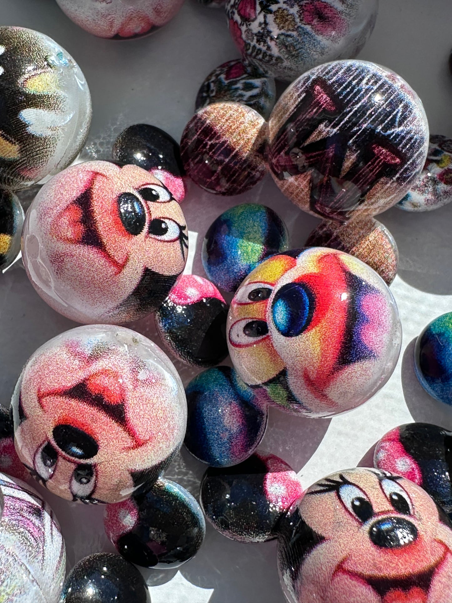 Cartoon inspired beads/ Five (5) acrylic beads included/ jewelry Bead/ beadable pen beads/ keychain bead/ DIY