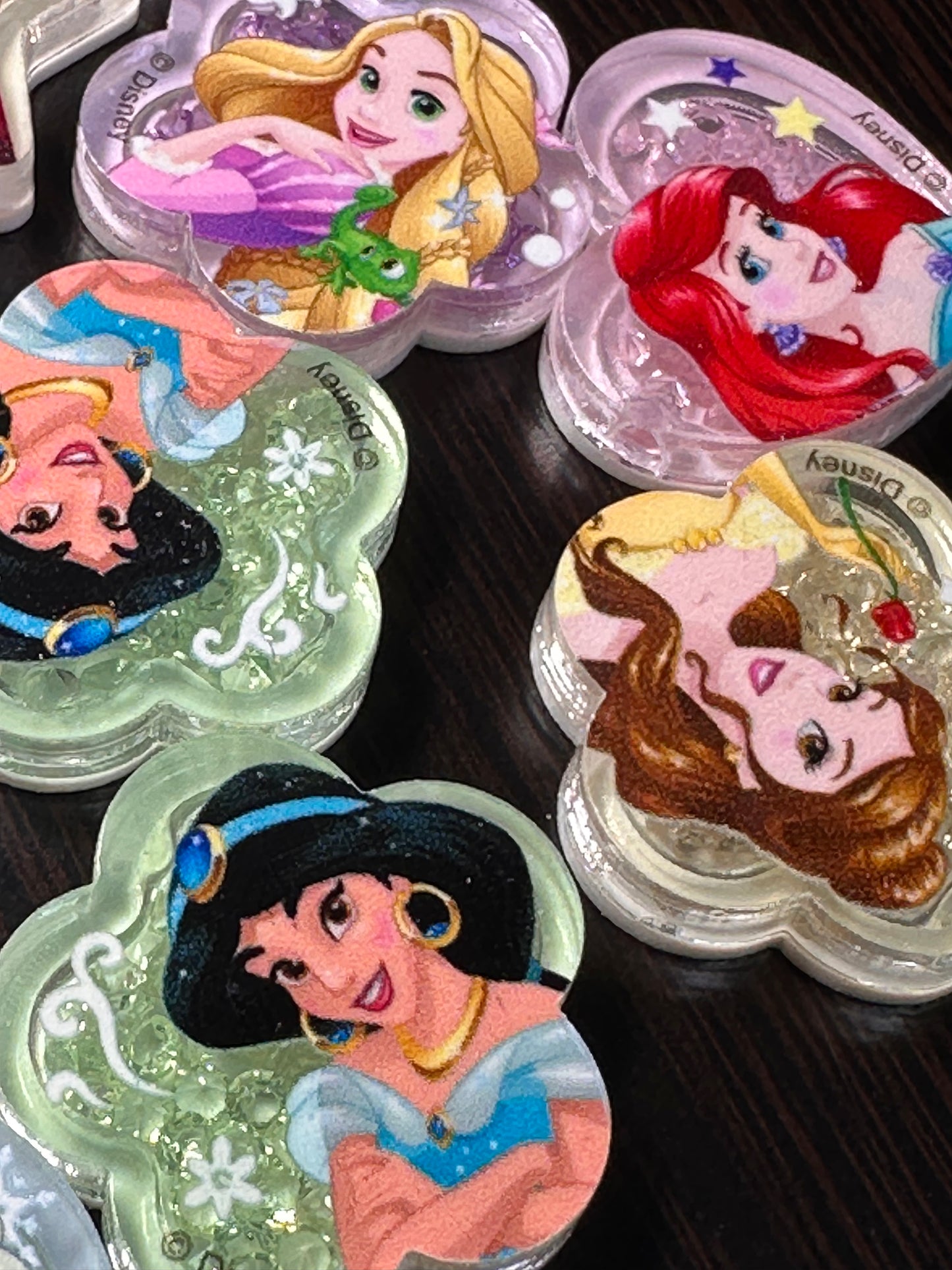 Set of 5 Glue On Princess Shaker boxes Charms – Flat Back Embellishments for DIY Crafts