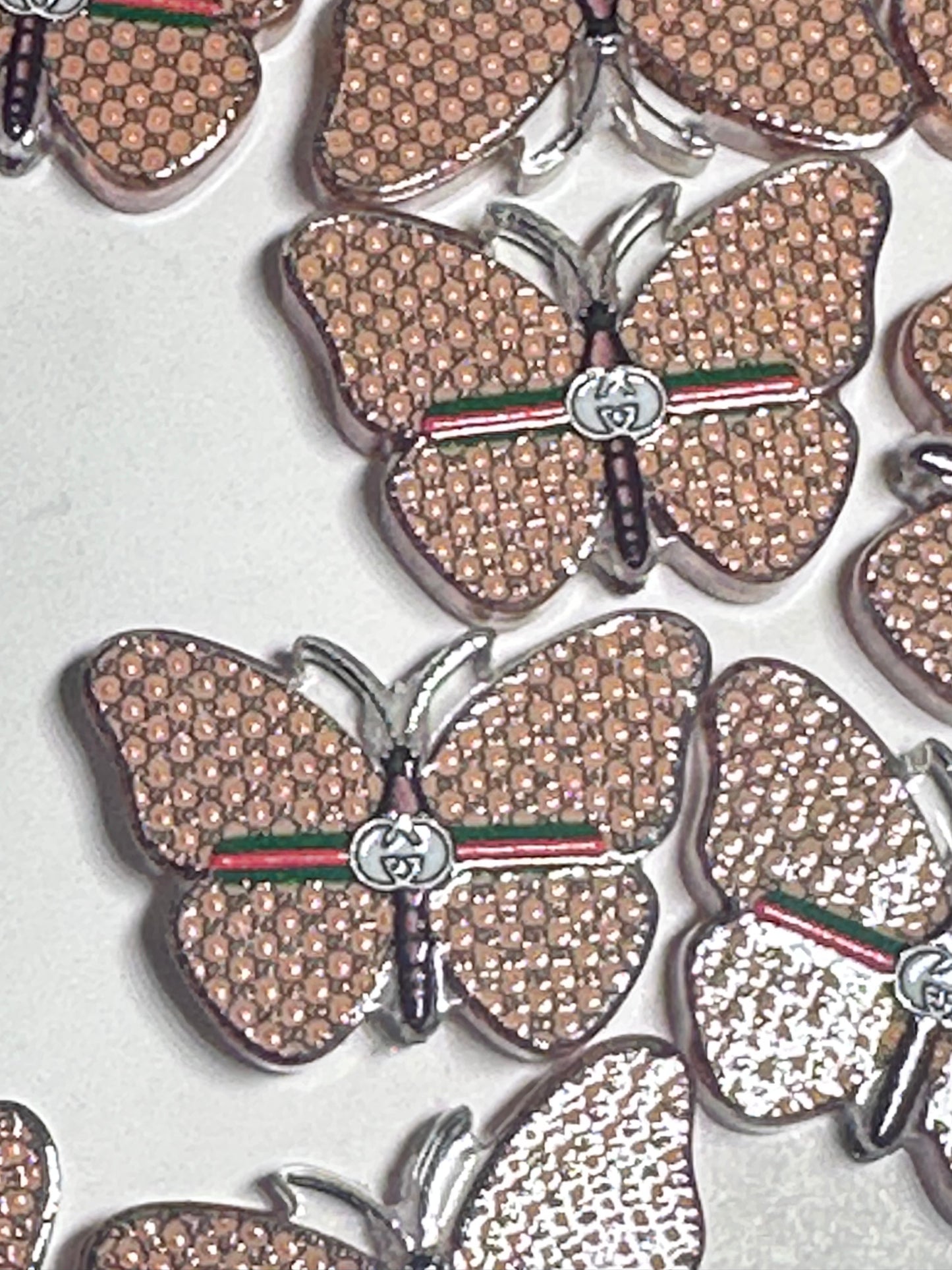 Fancy design butterfly acrylic focal bead- set of 2/ focal bead/ pen beading / keychain bead /