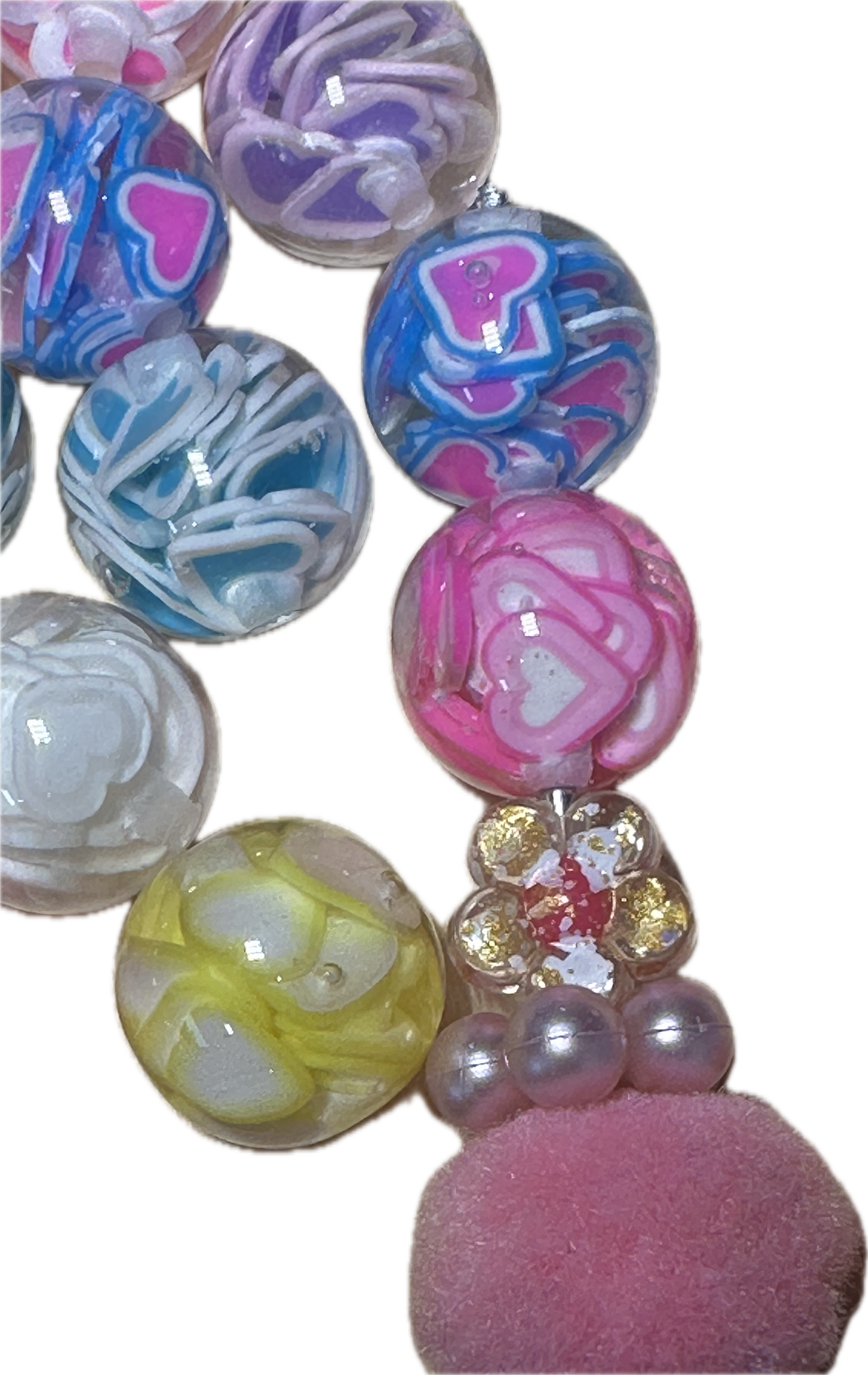 16mm resin beads with assorted color hearts inside/ set of ten (10) 16mm beads/ infused beads/ pen beading beads/ beautiful / keychain beads/ DIY