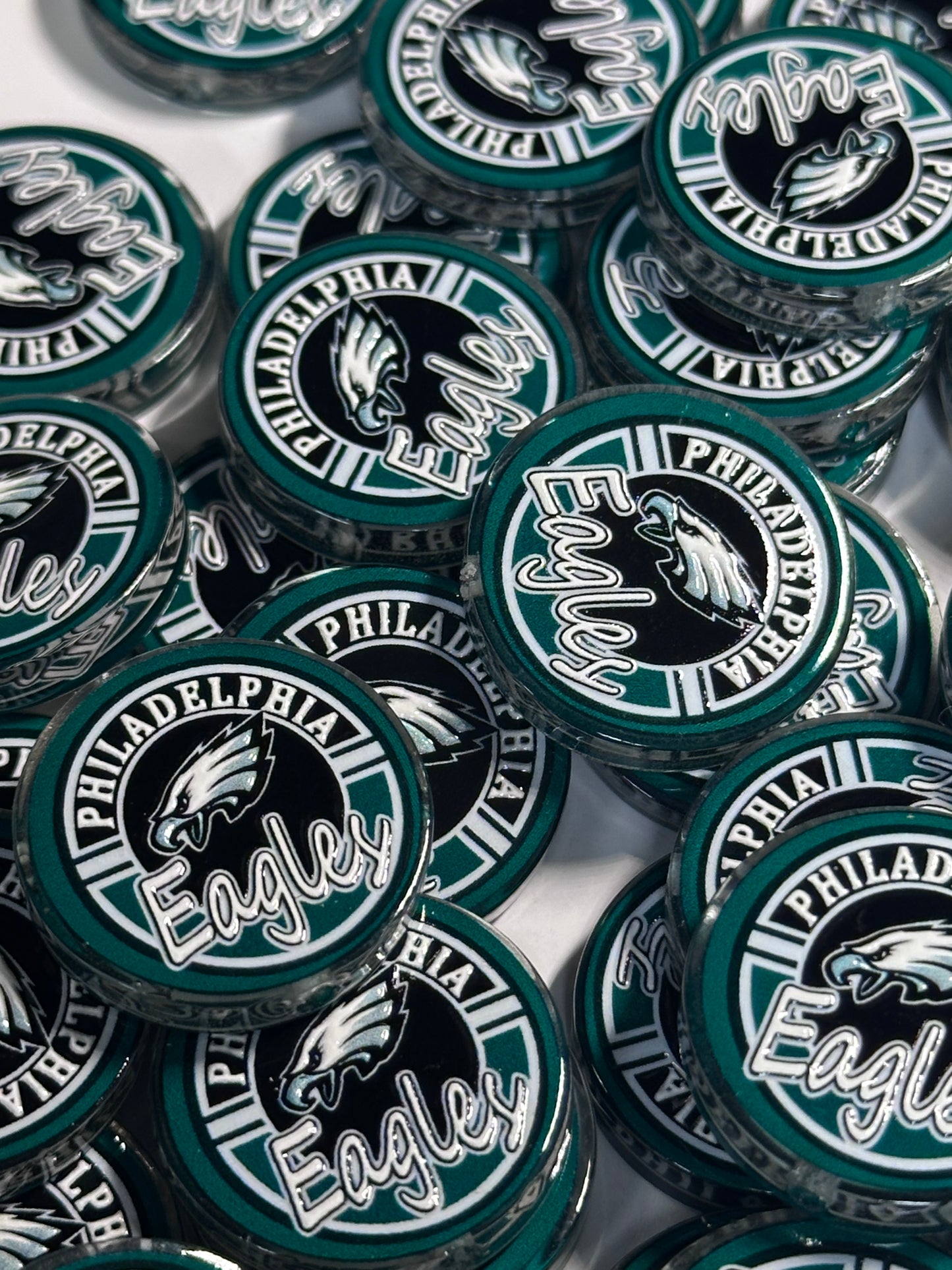 NEW Philadelphia Eagles acrylic focal bead- set of 2/ focal bead/ pen beading / keychain bead /football