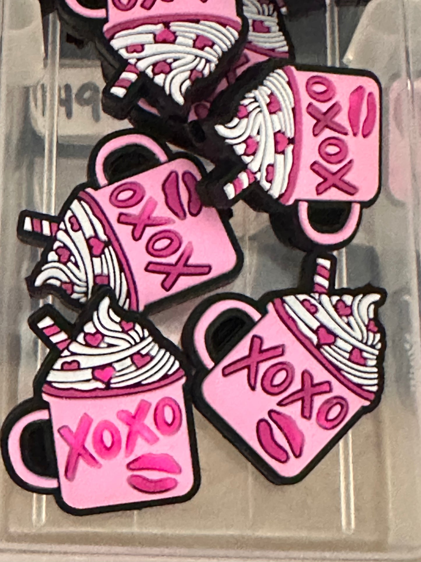 Hot chocolate Focal Bead/ beadable pen/ Silicone  bead/ keychain bead/Valentines Day/XO