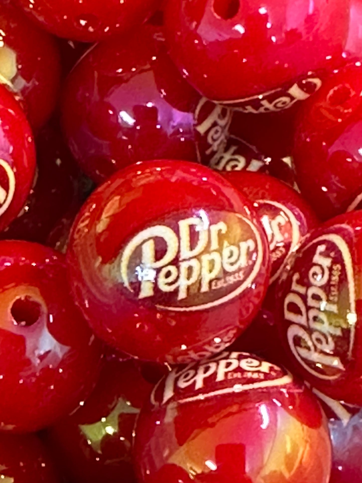 Soda/Ten (10) acrylic beads/ beadable pen/ round 16 mm bead/ keychain bead/ drink/ refreshing