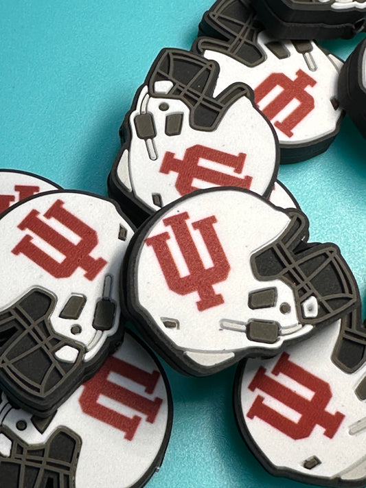 Indiana University Hoosiers/ helmet shaped focal bead / football / helmet