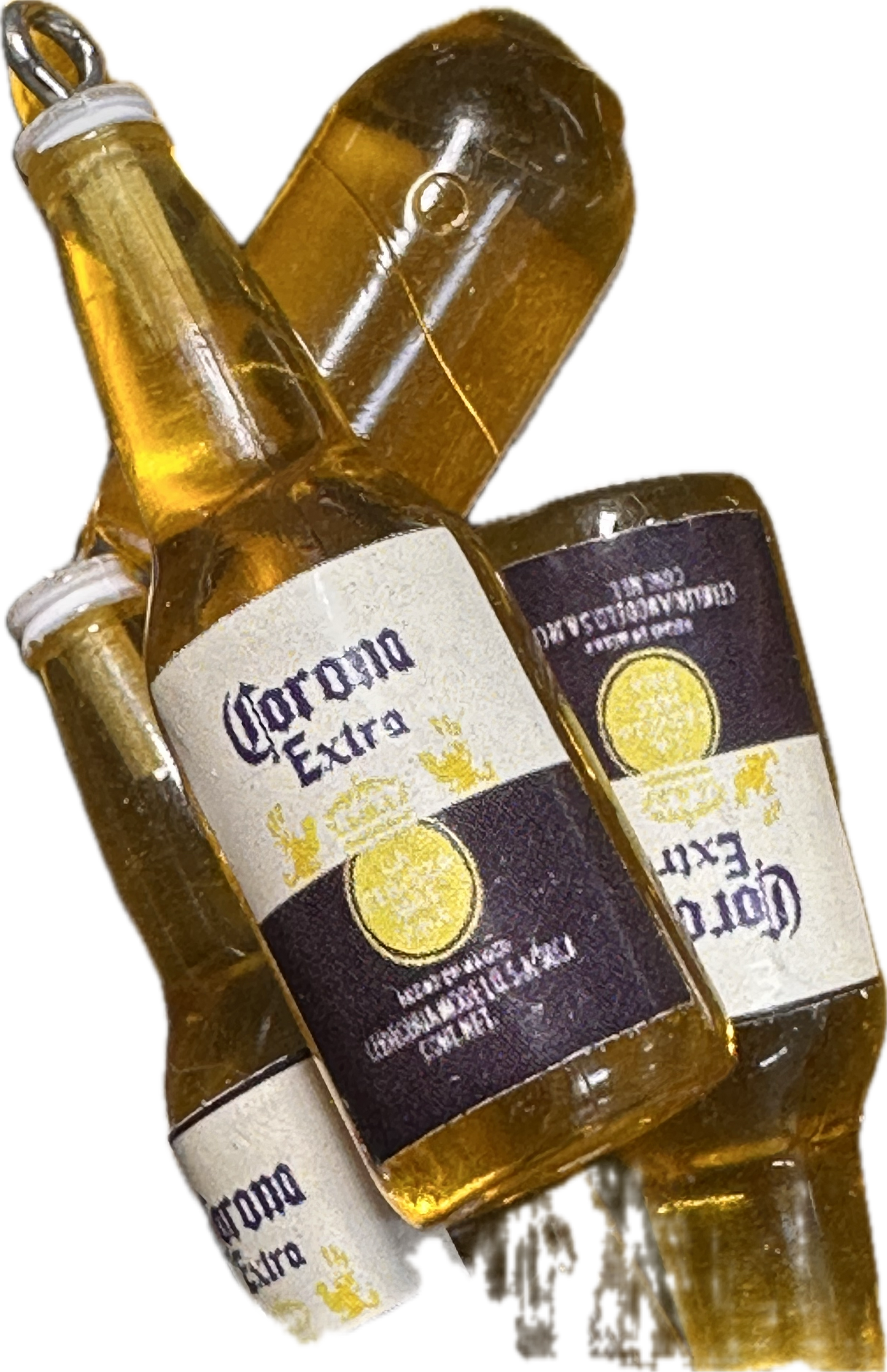 Mini Beer Bottle Charms – Resin Drink Beads for Keychains, Jewelry & DIY Crafts / yellow