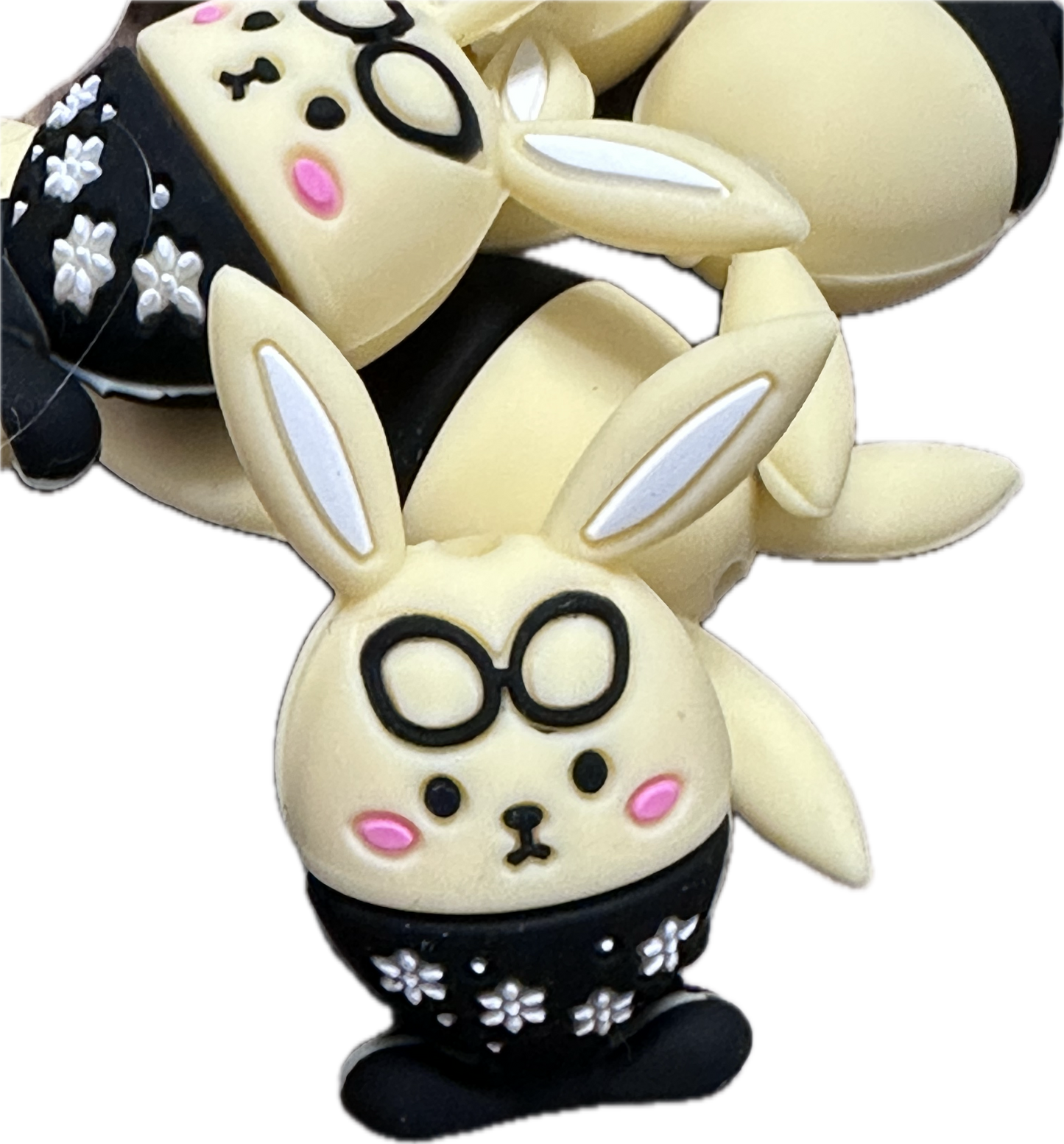 3D Easter bunny focal bead/ silicone bead/ pen beading/ DIY/ Easter egg/ bunny ears